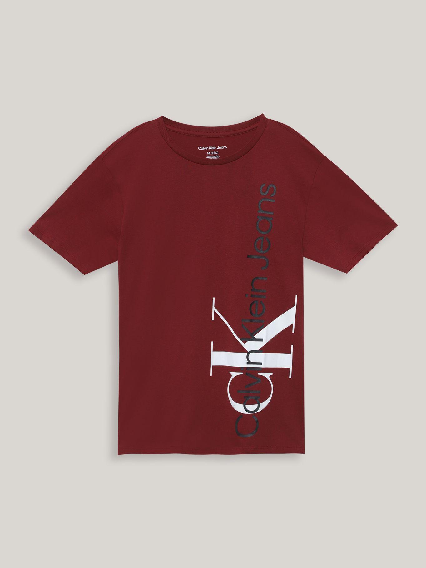 Polera Niño Vertical Monologo Rojo Calvin Klein-0