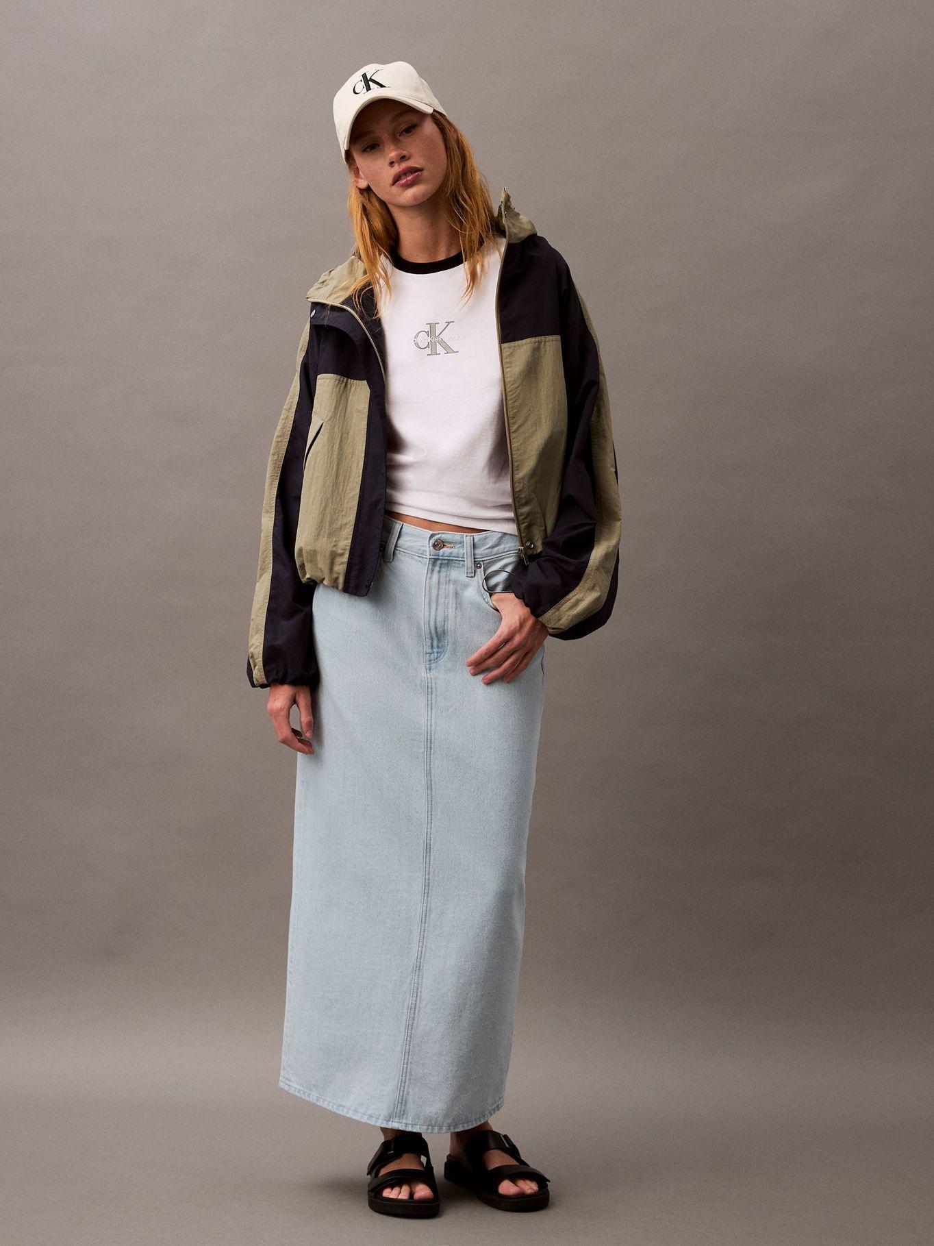 Falda Denim Maxi Celeste Calvin Klein-0