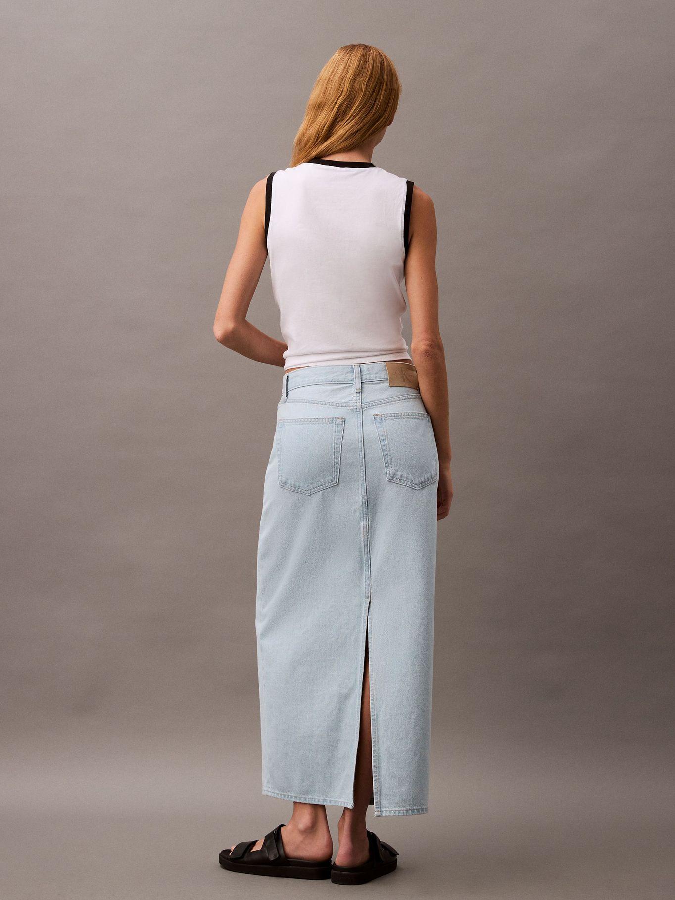 Falda Denim Maxi Celeste Calvin Klein-1