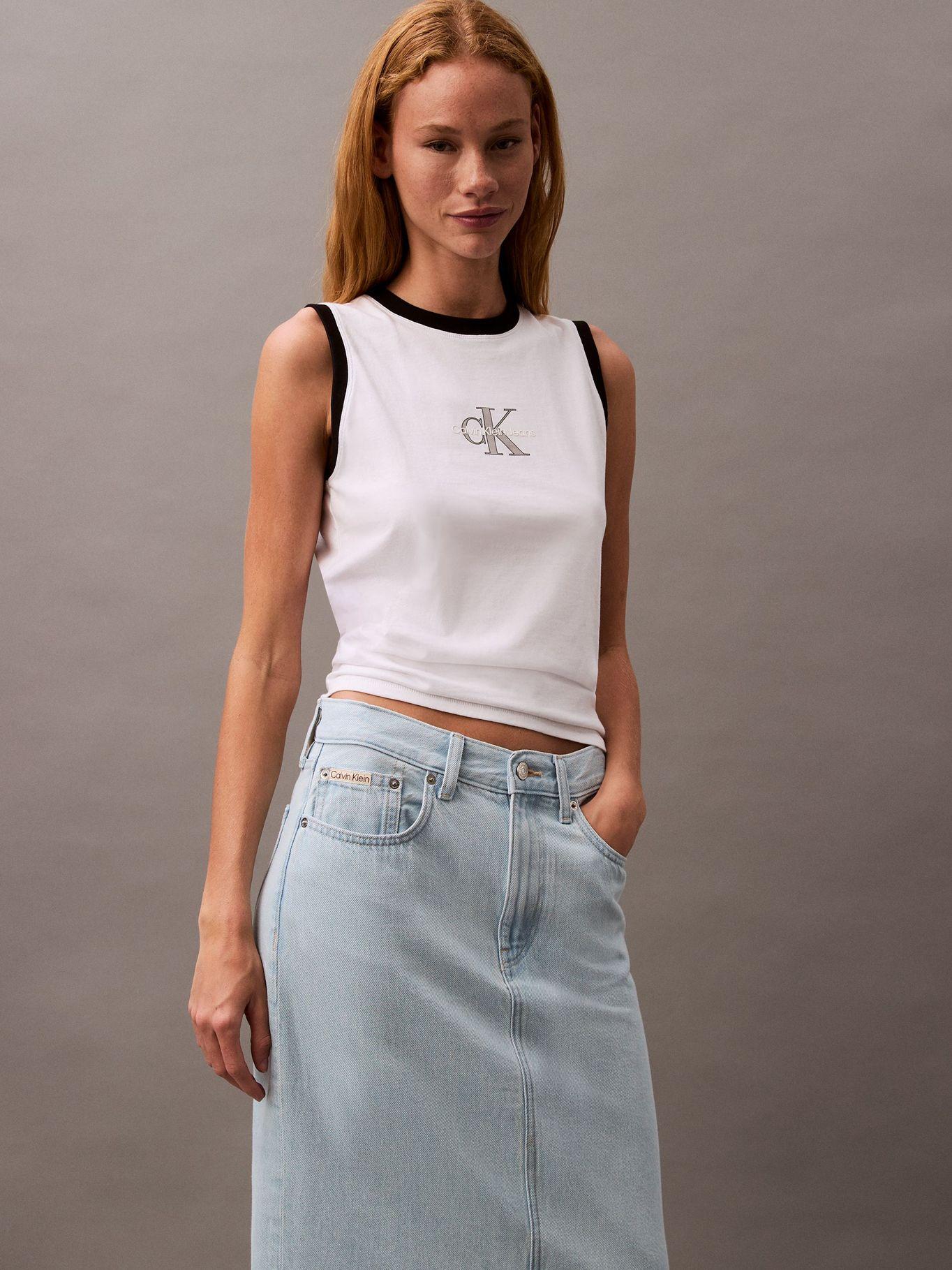 Falda Denim Maxi Celeste Calvin Klein-2