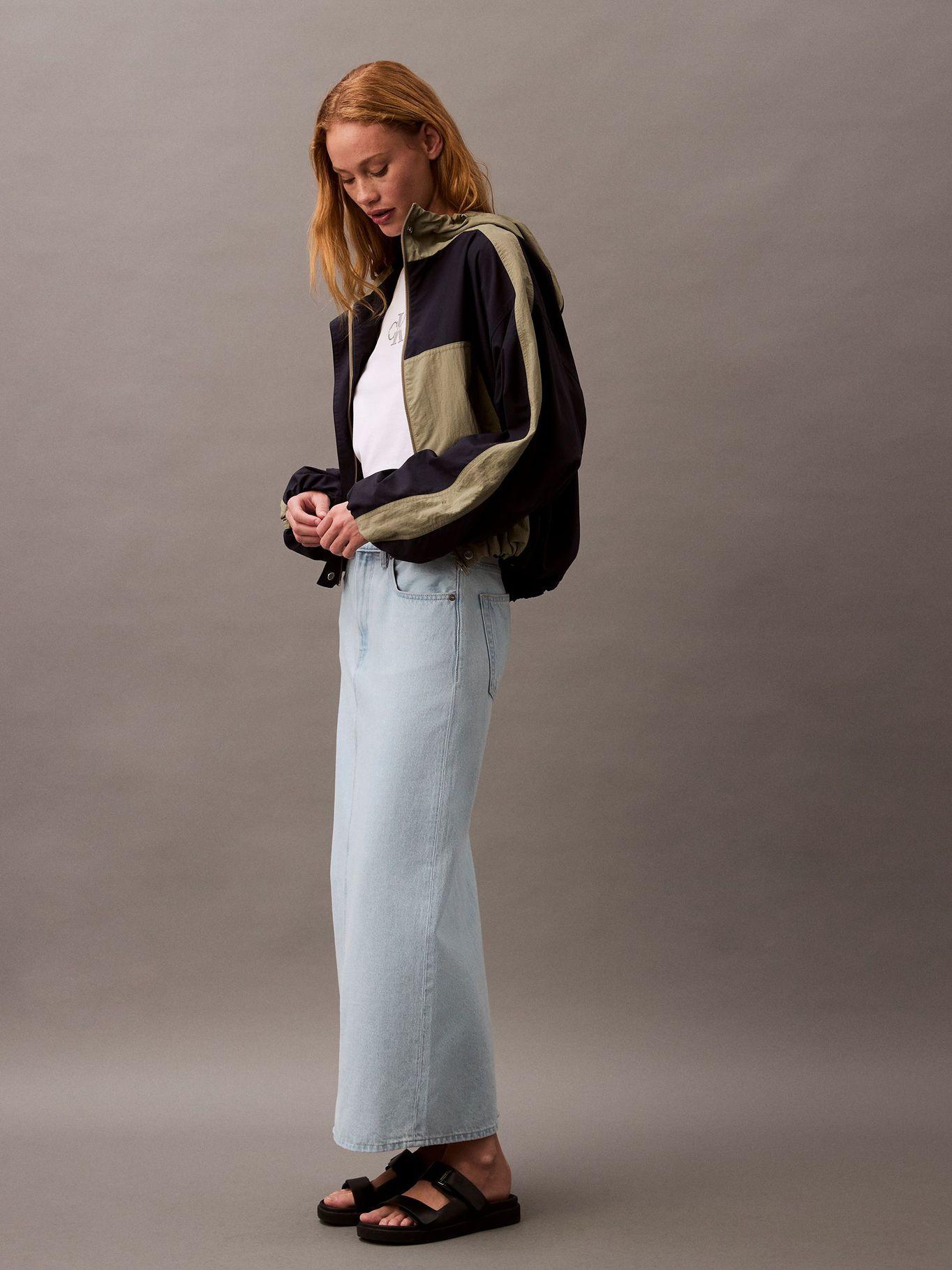 Falda Denim Maxi Celeste Calvin Klein-3
