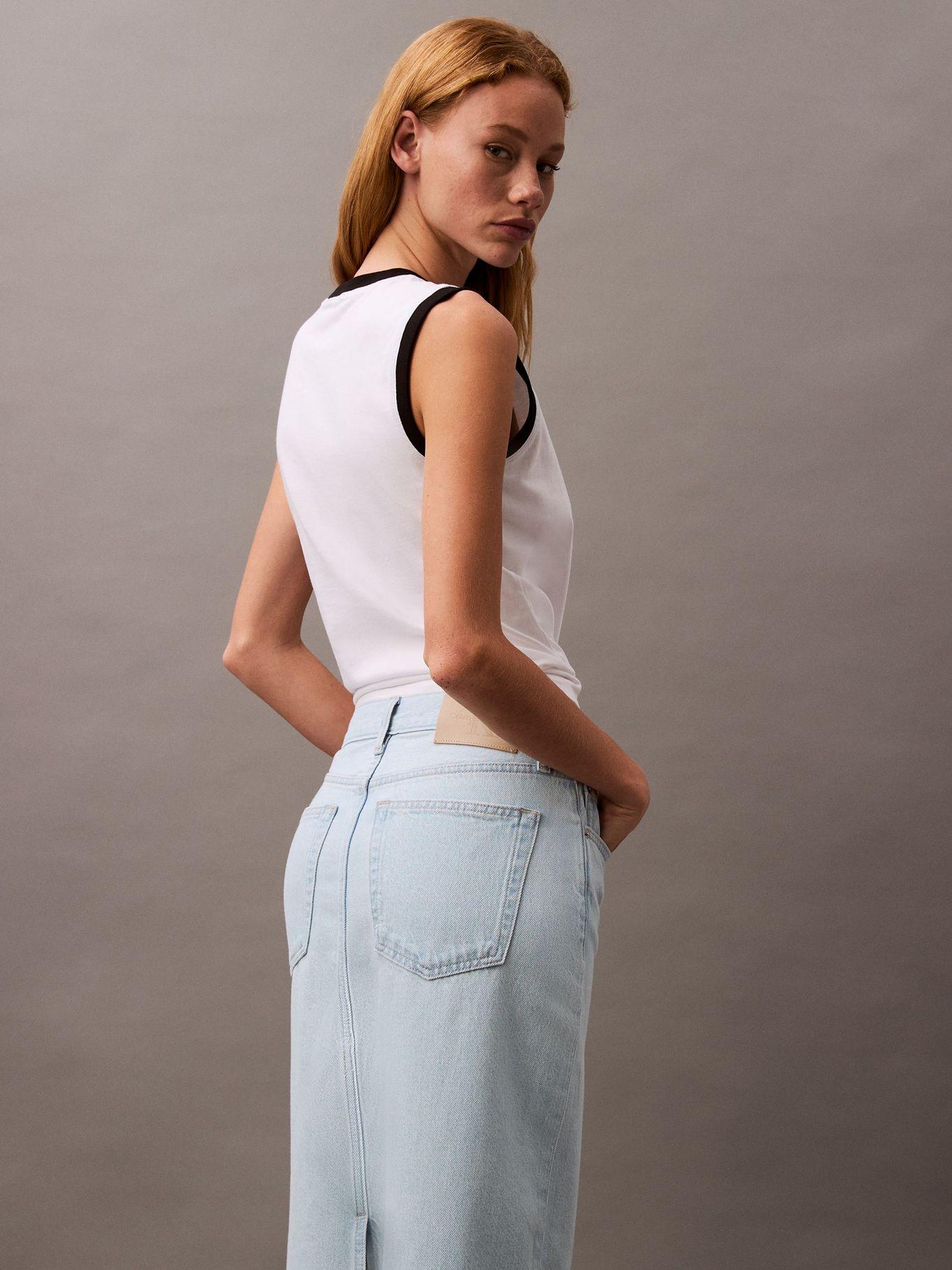 Falda Denim Maxi Celeste Calvin Klein-5