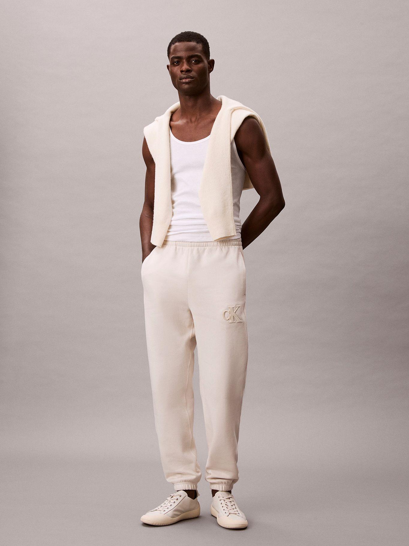 Jogger En Tejido de Felpa Pesada Beige Calvin Klein-0