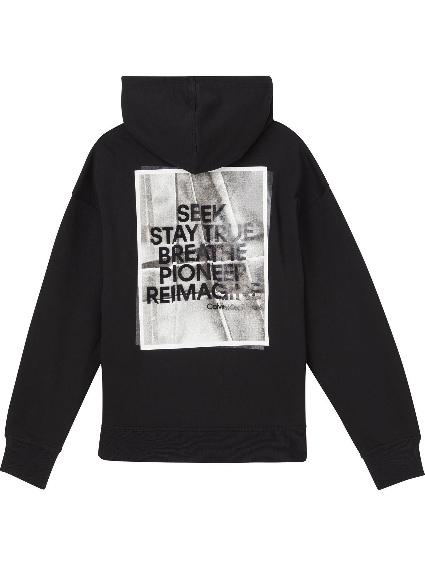Hoodie Slogan Negro BEH Calvin Klein-1