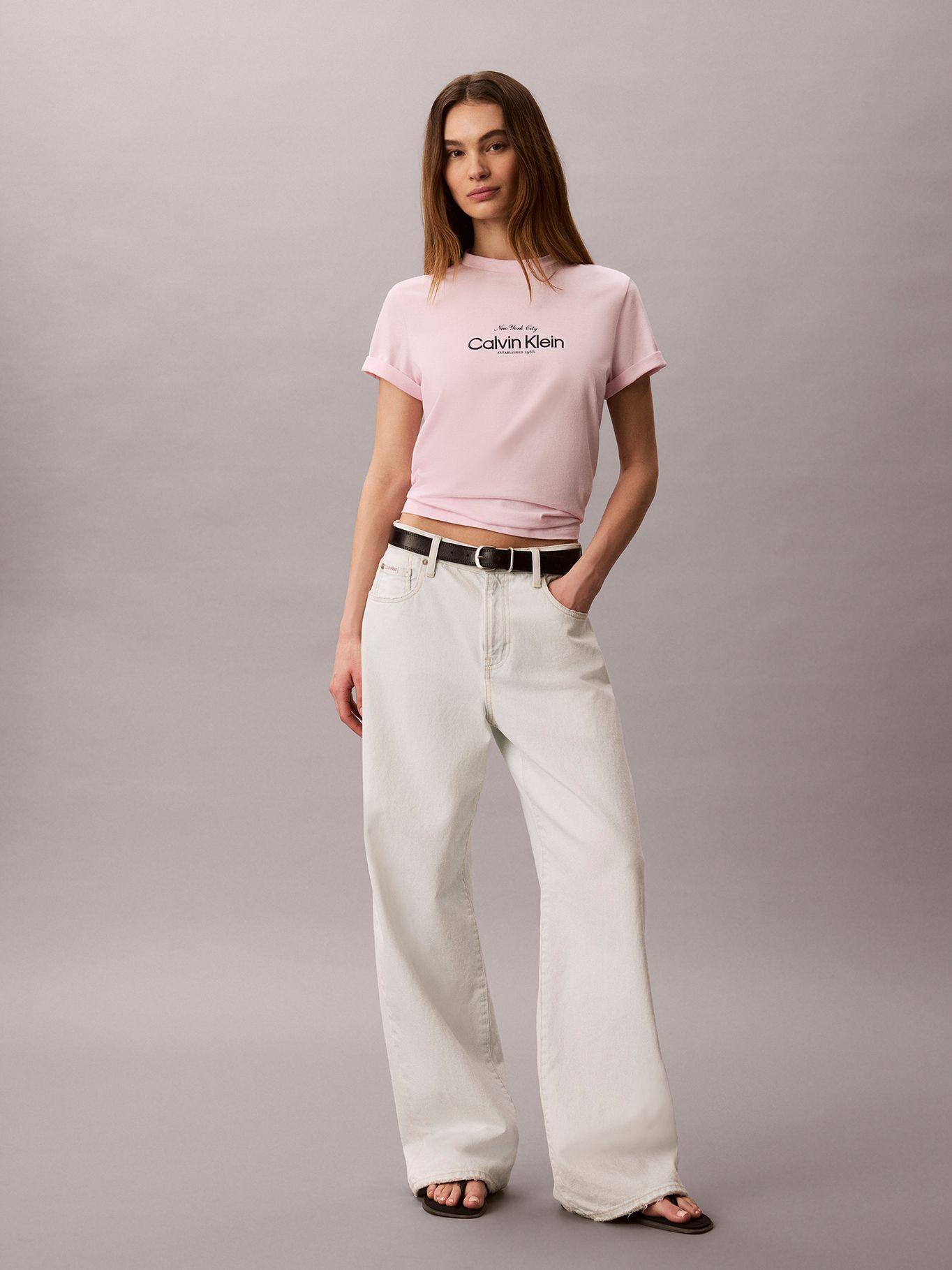 Polera Clásica con Logo Rosado Calvin Klein-1