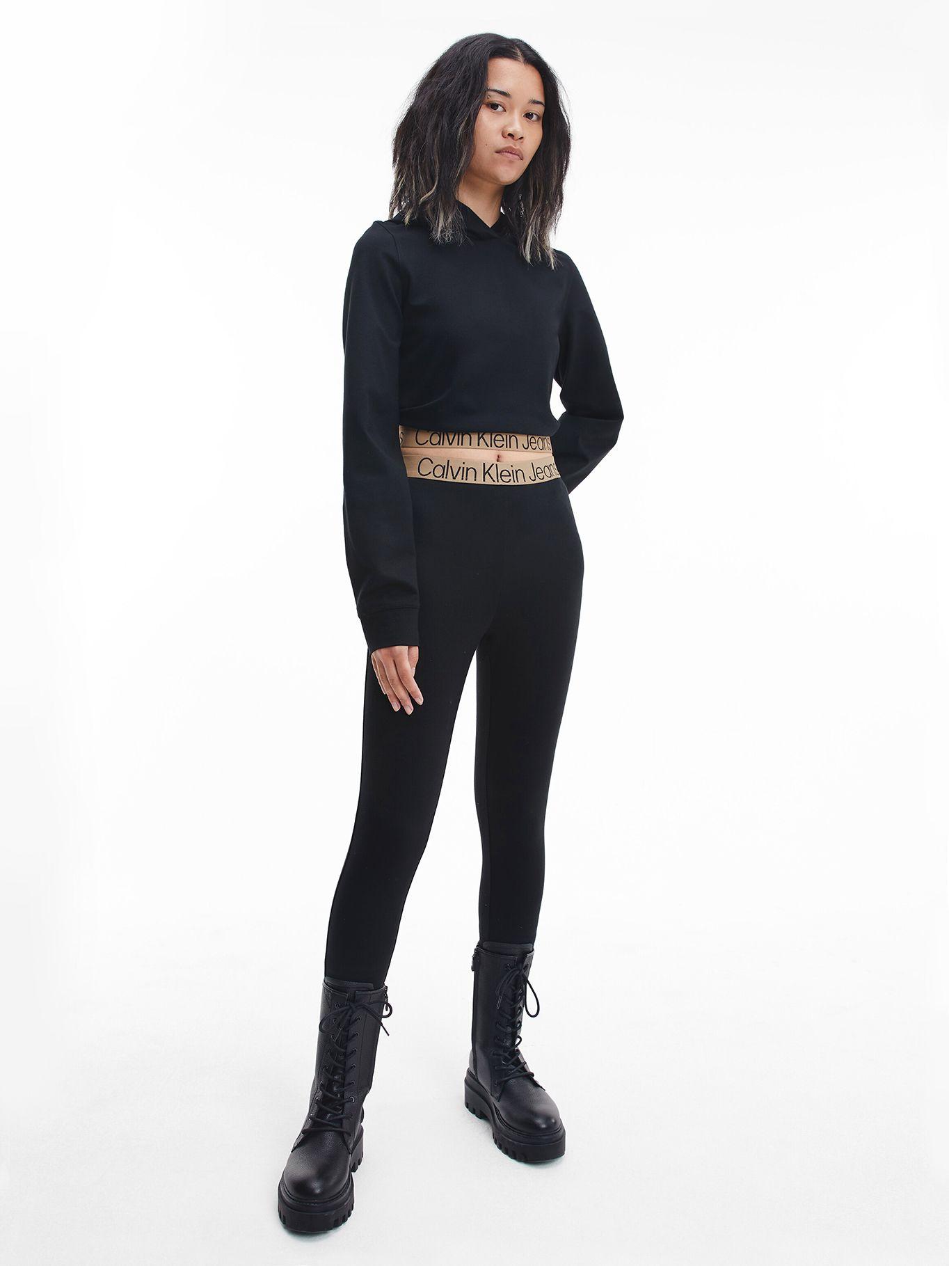 Polera Hoodie Logo Tape Milano Negro Calvin Klein-1