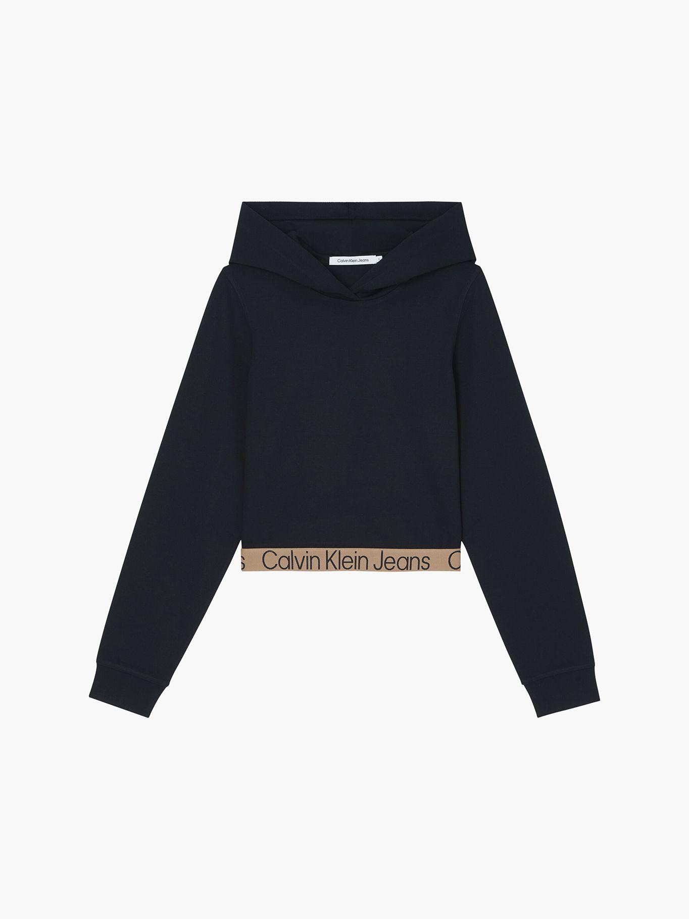 Polera Hoodie Logo Tape Milano Negro Calvin Klein-4