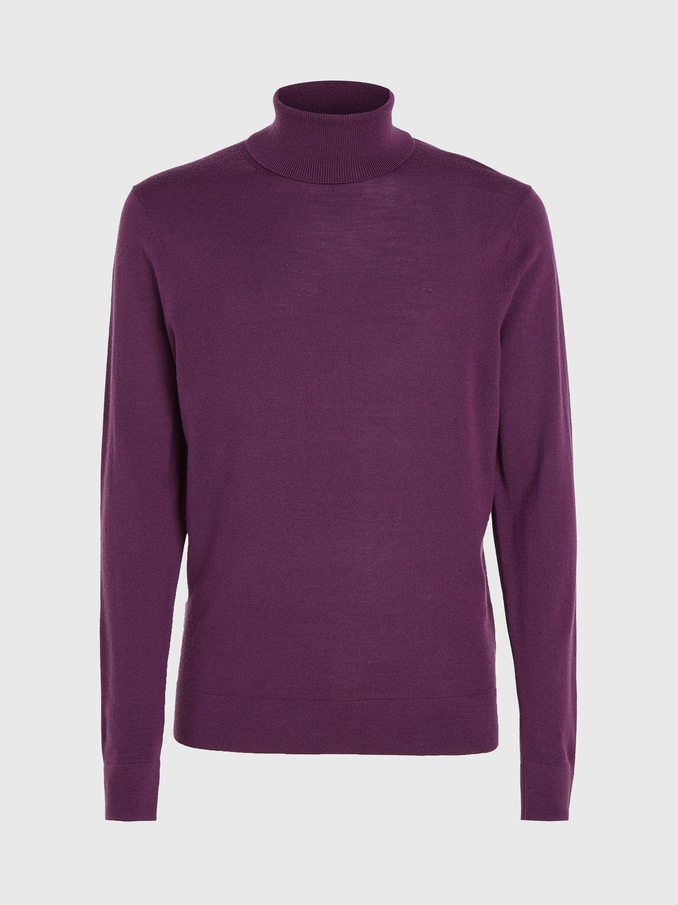 Sweater Cuello Alto Merino Morado Calvin Klein-4