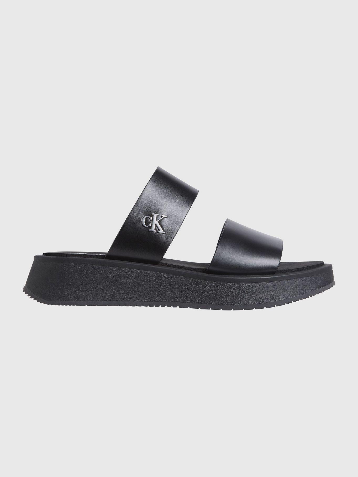 Sandalias de Cuero Double Strap Negro Calvin Klein-4