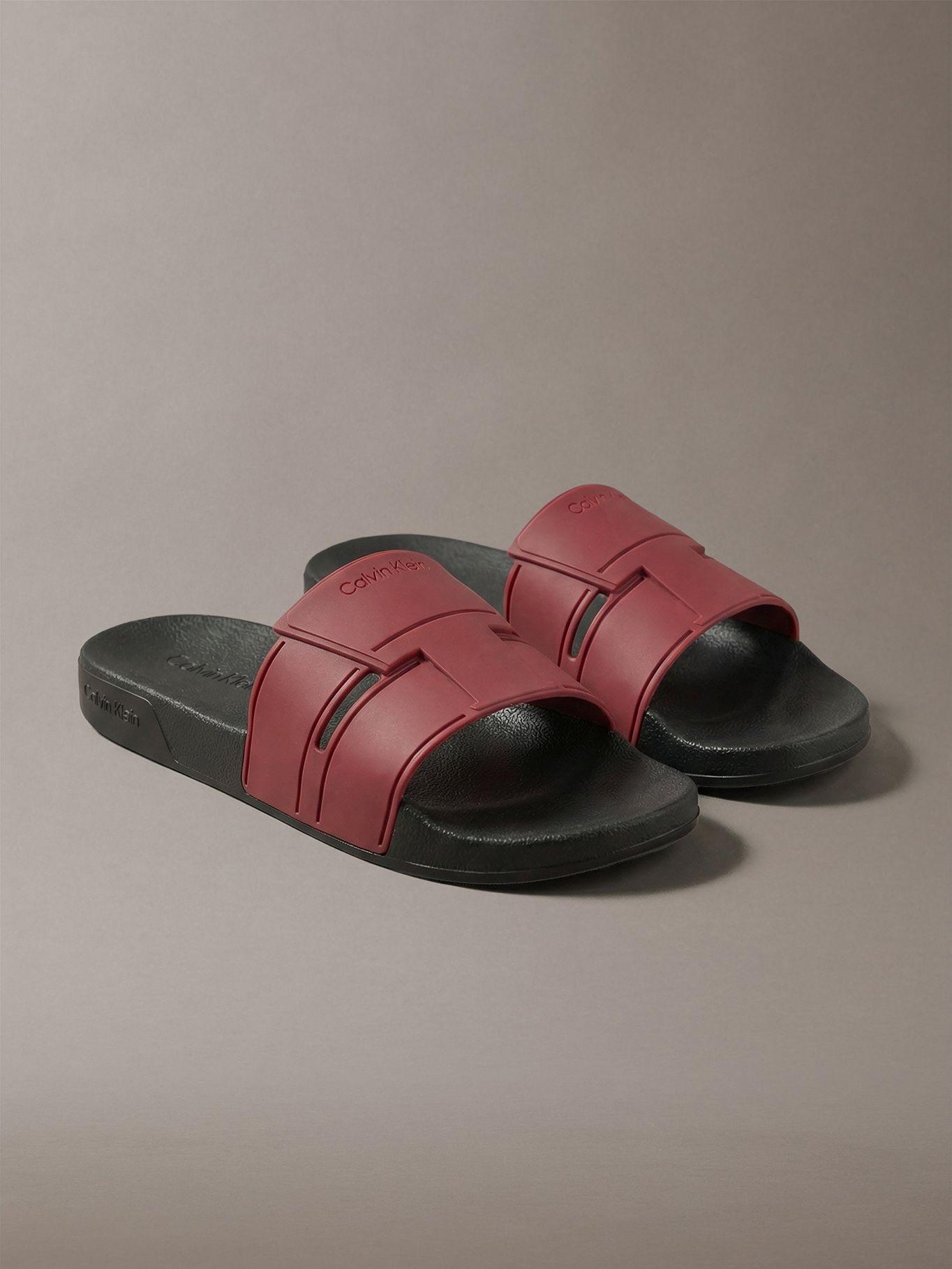Sandalias de Doble Tira Burdeo Calvin Klein-0