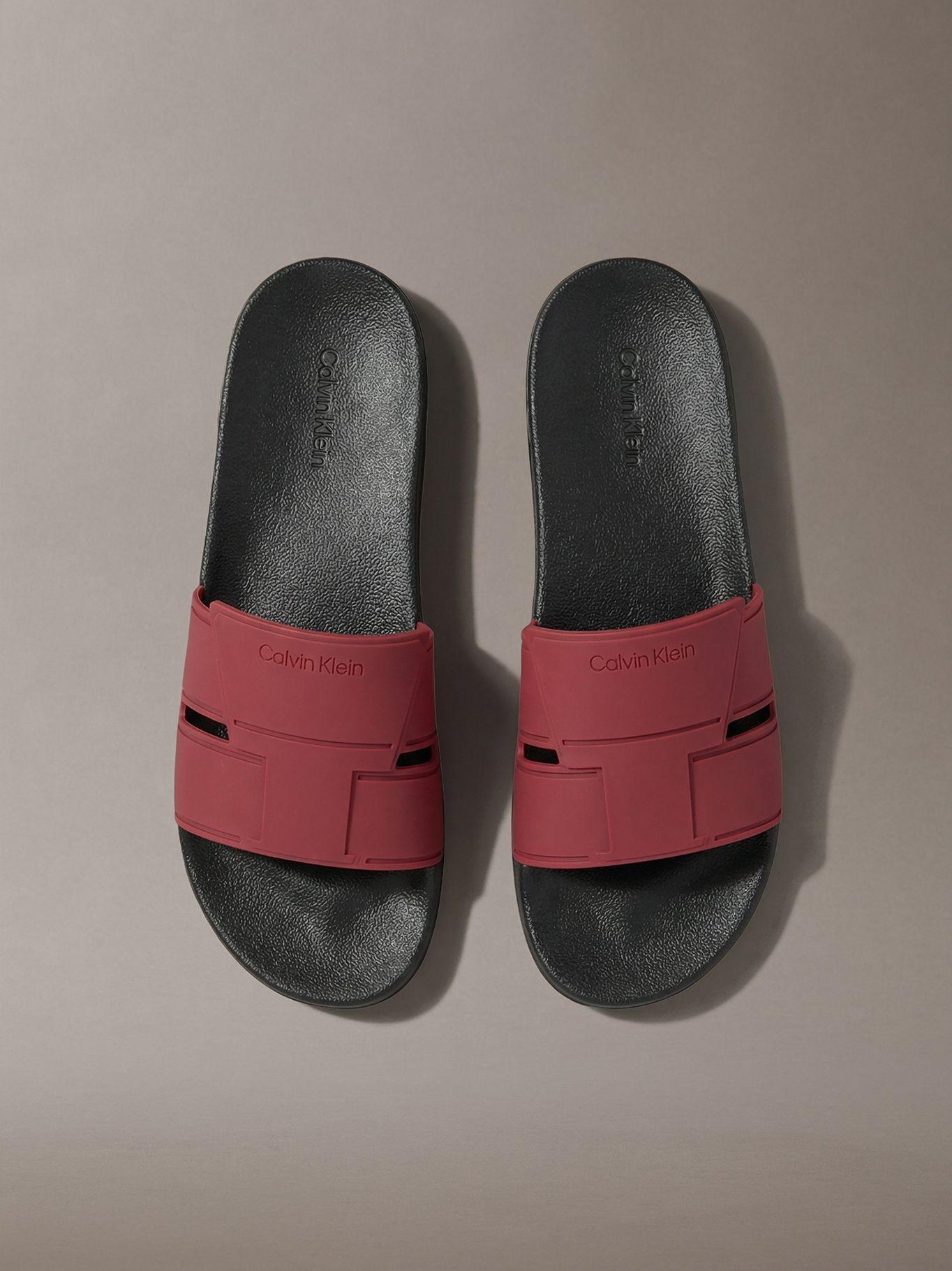 Sandalias de Doble Tira Burdeo Calvin Klein-3
