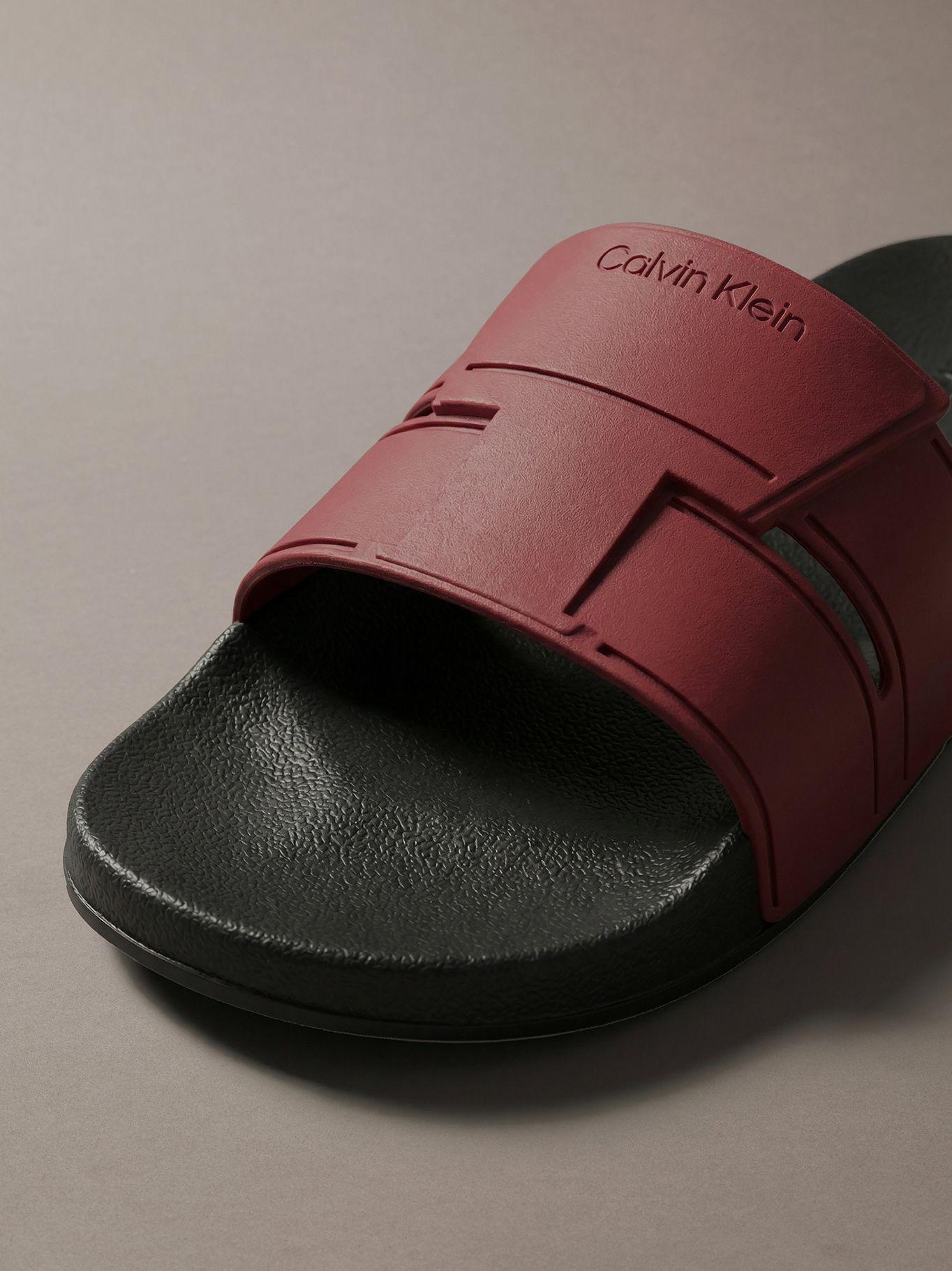 Sandalias de Doble Tira Burdeo Calvin Klein-6