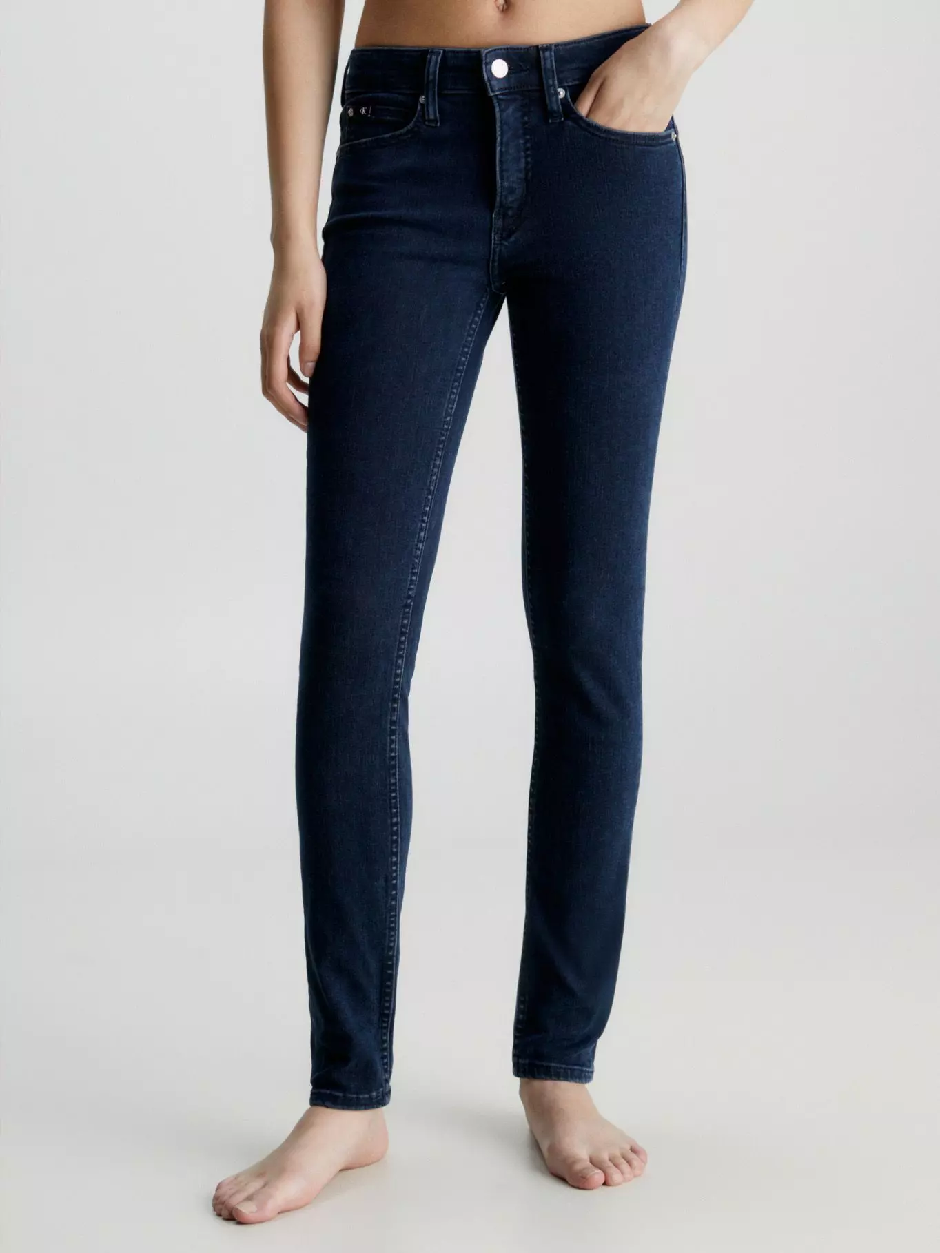 Jeans Mid Rise Skinny Azul-0