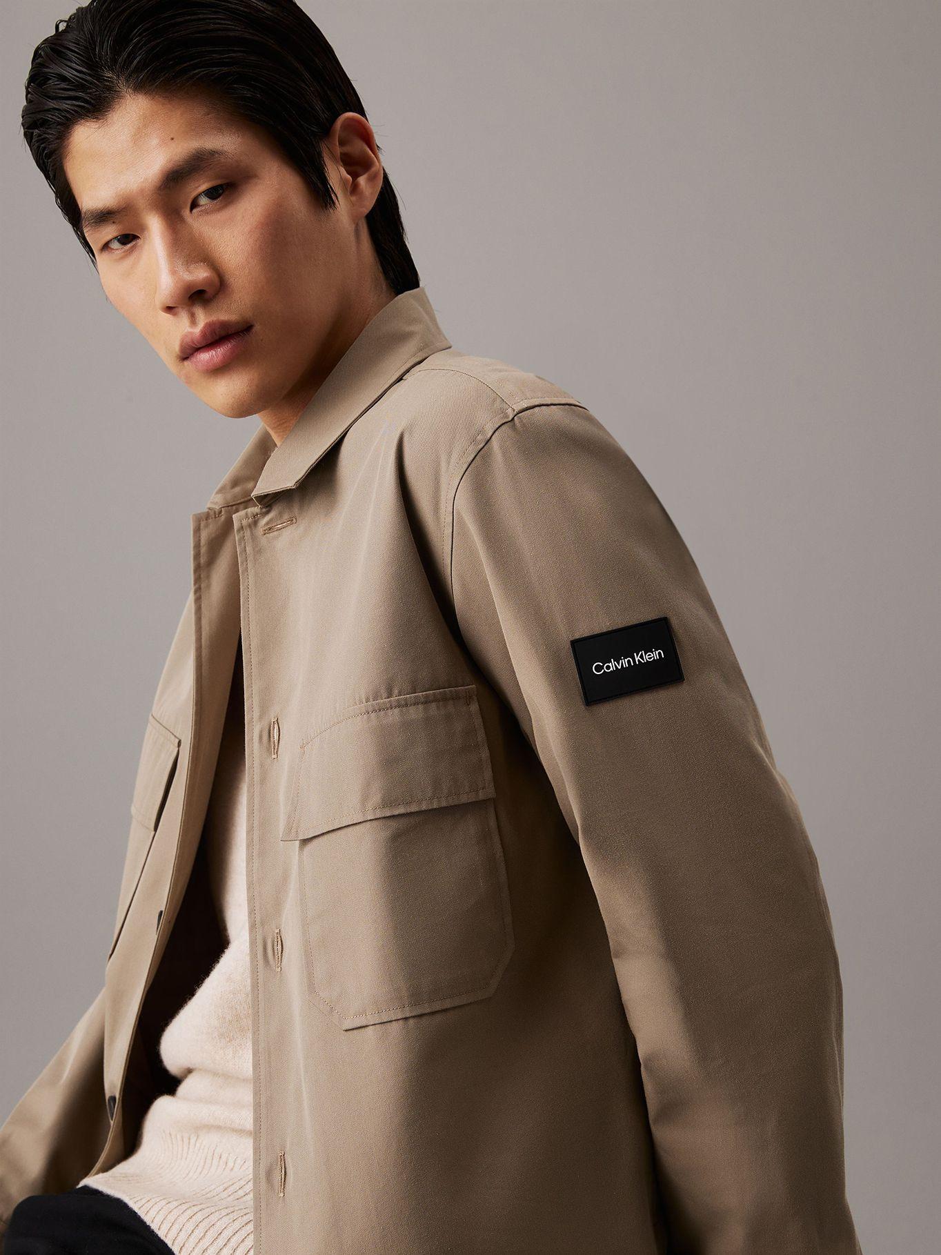 Sobrecamisa de sarga boxy Beige Calvin Klein-3
