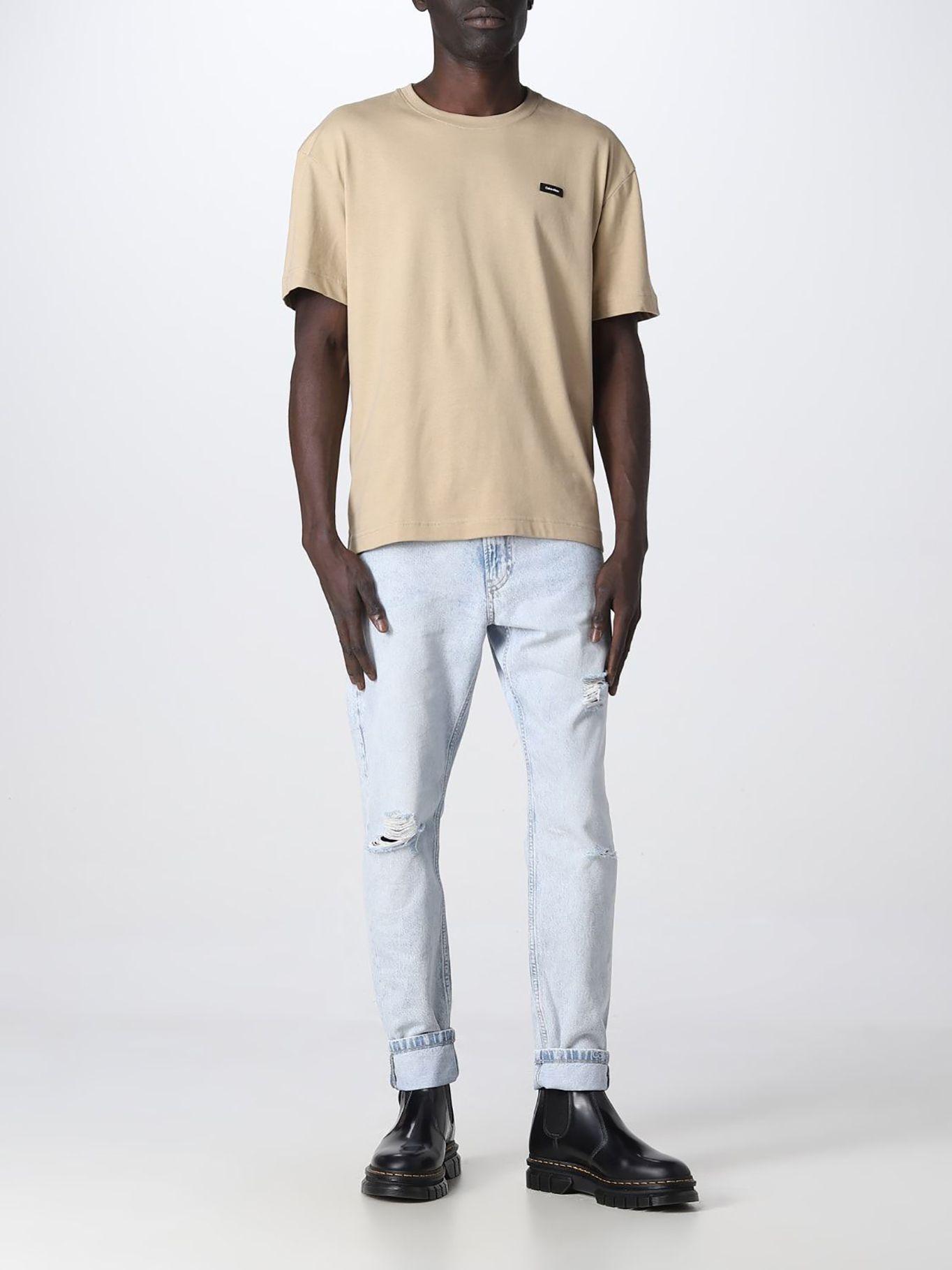 Camiseta holgada de algodón reciclado Beige Calvin Klein-1