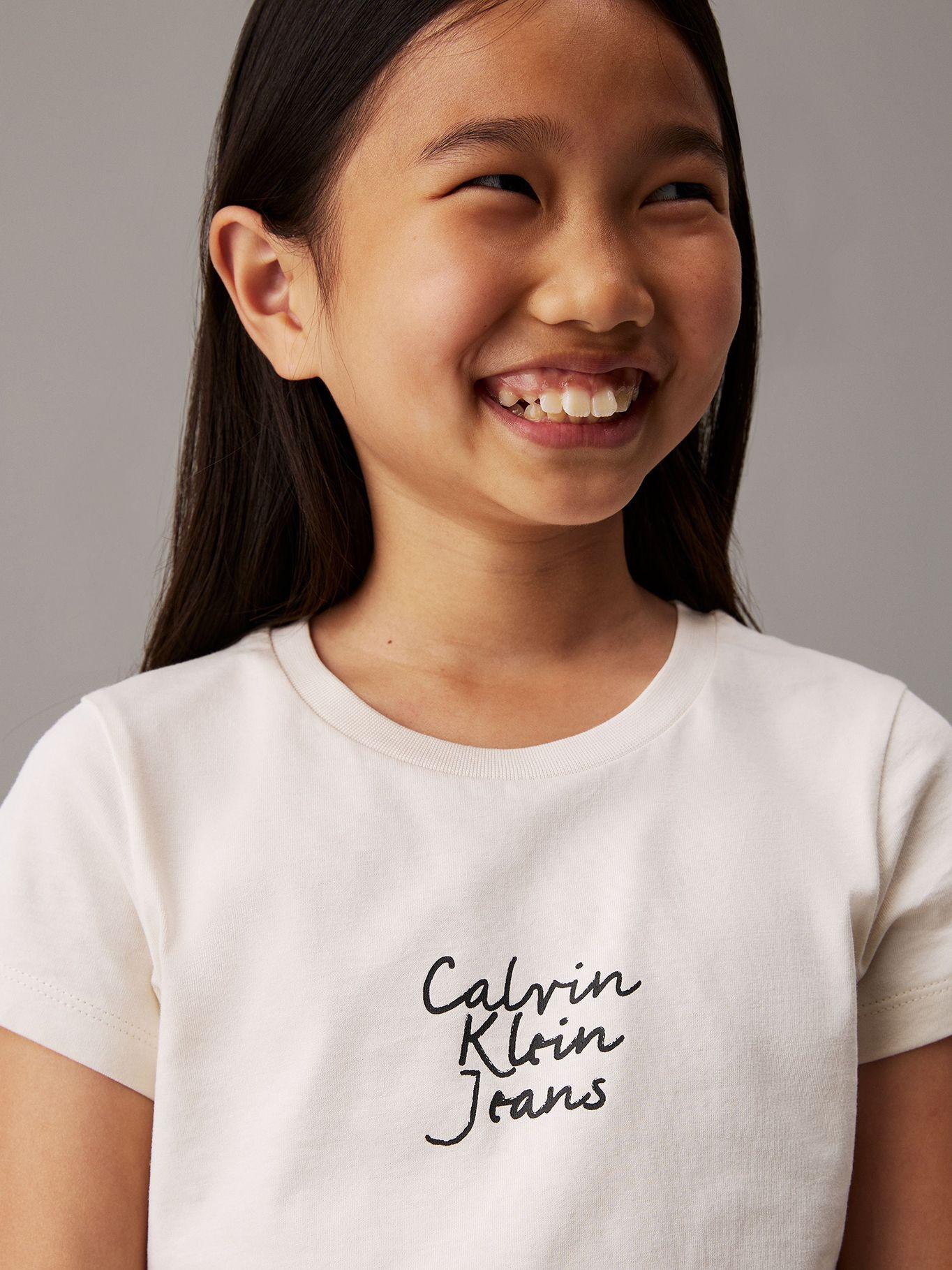 Polera slim con logo Beige Calvin Klein-3