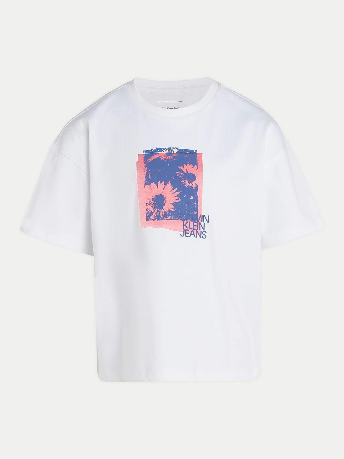Polera Niña Flower Graphic Blanco Calvin Klein-4
