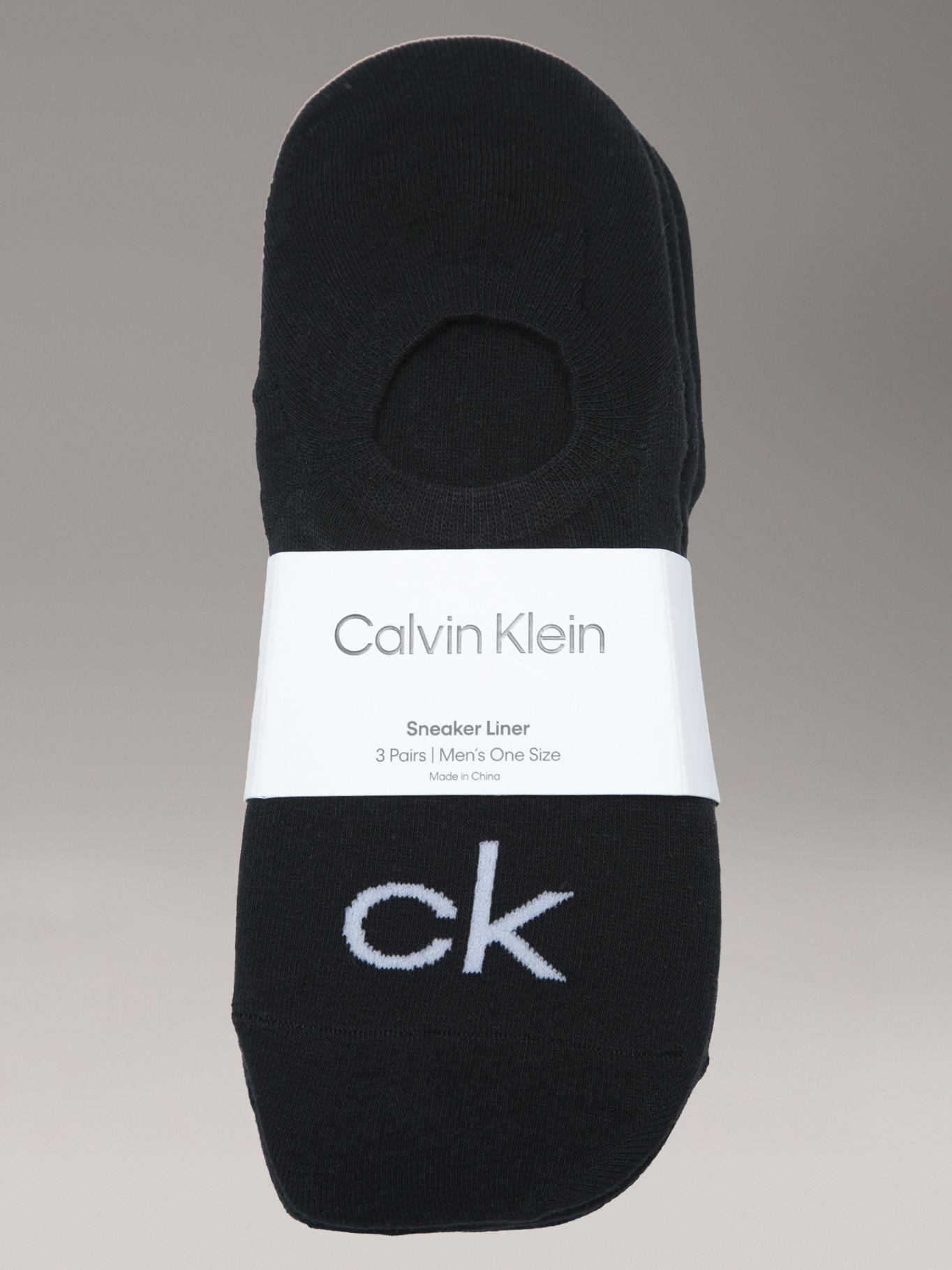 Pack de 3 Calcetines Finos con Logo Negro Calvin Klein-2