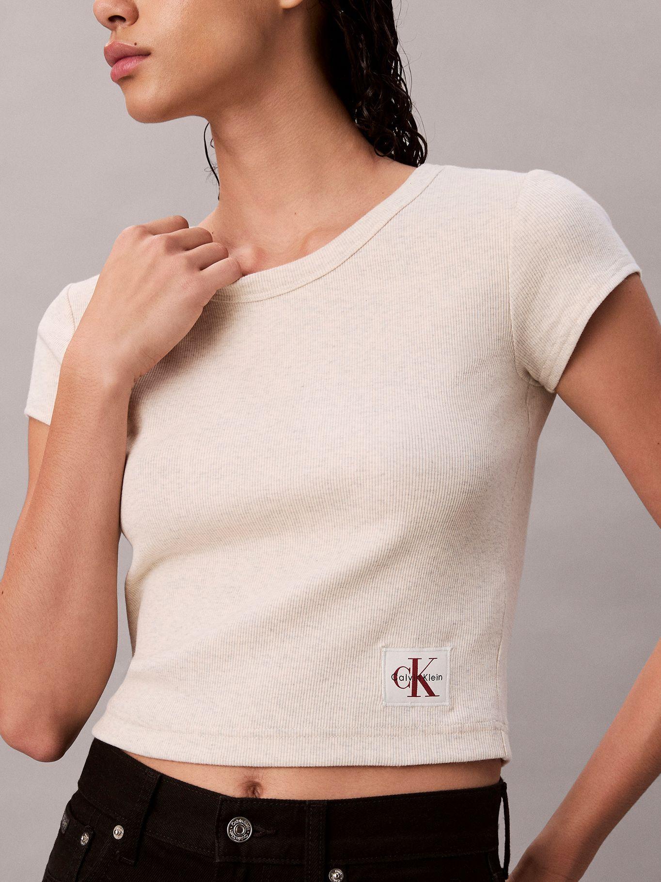 Polera Cotton Stretch Rib Beige Calvin Klein-3