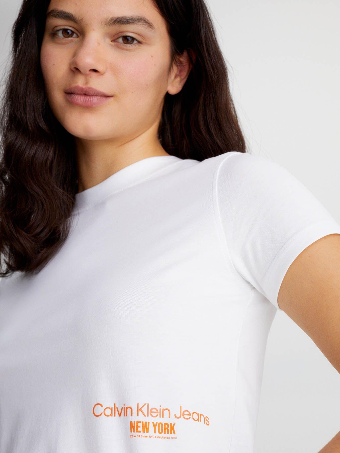 Camiseta Cropped con logo Blanco Calvin Klein-3
