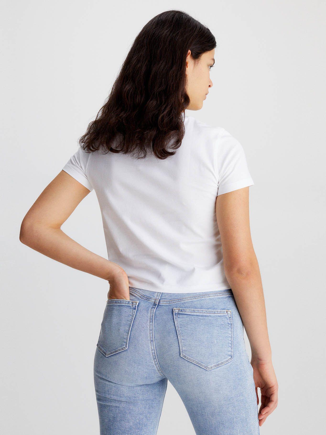 Camiseta Cropped con logo Blanco Calvin Klein-2