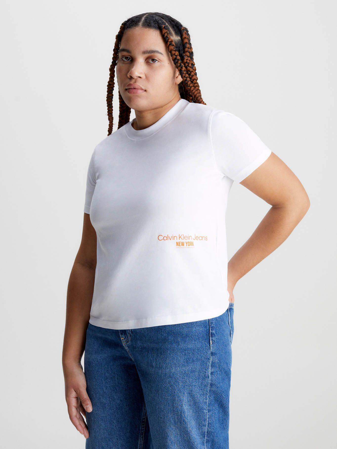 Camiseta Cropped con logo Blanco Calvin Klein-4