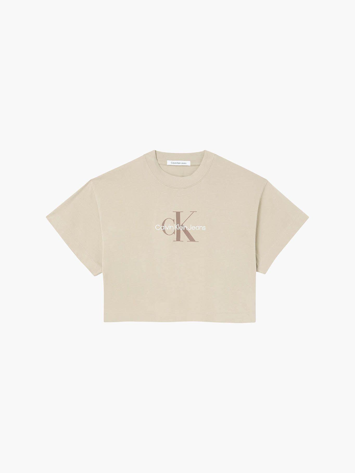 Camiseta con logo Beige Calvin Klein J20J220280-PF2-5