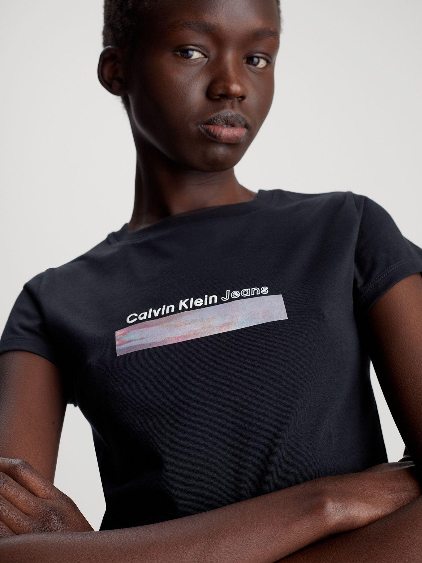 Polera Diffused Box Fitted Negro Calvin Klein-3