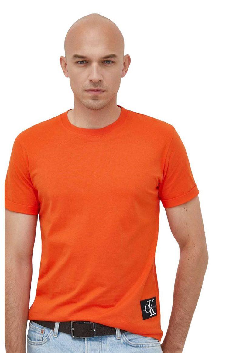 Polera Badge Sleeve Naranja Calvin Klein-0
