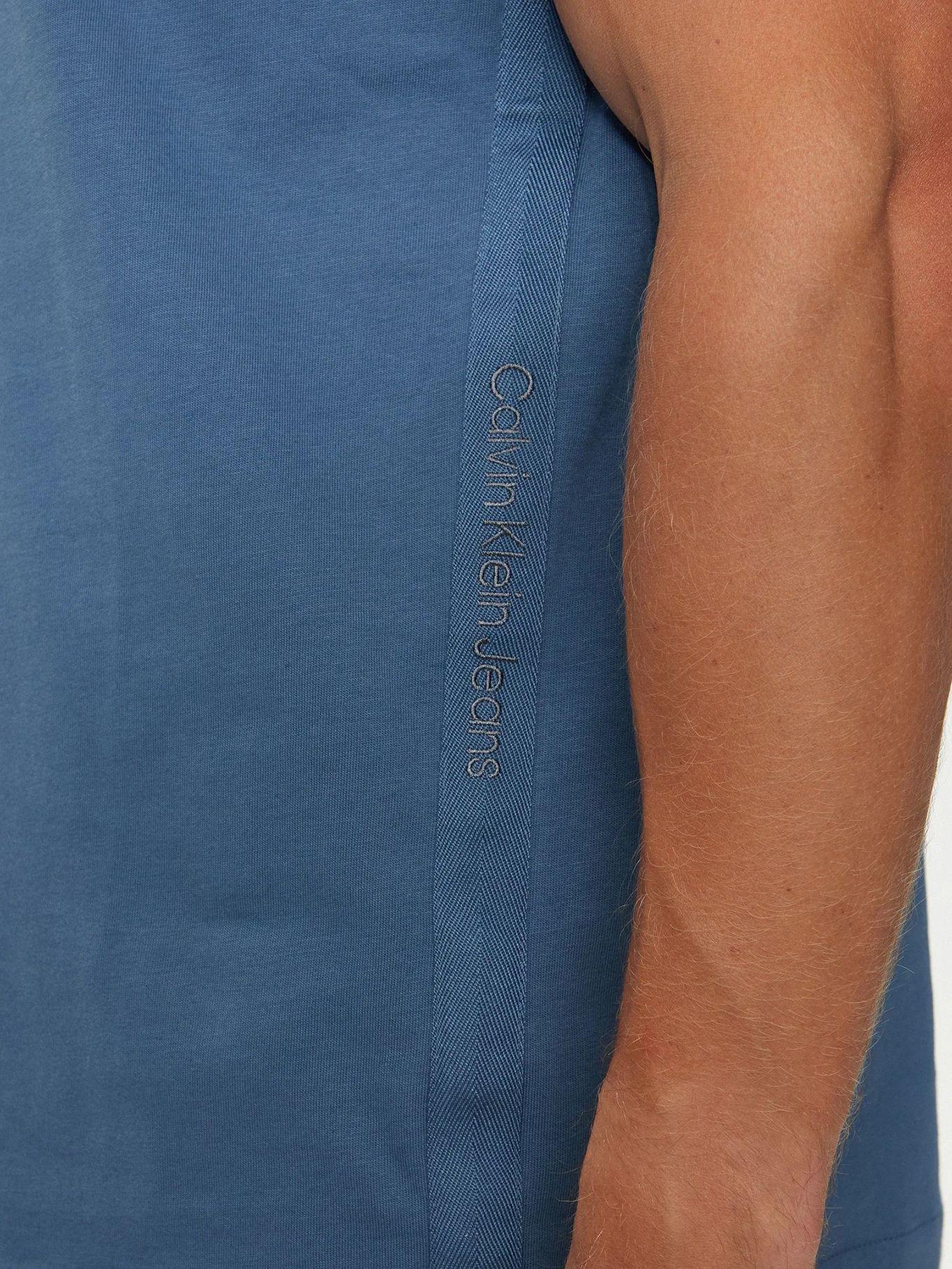 Polera Logo Tape Azul Calvin Klein-3