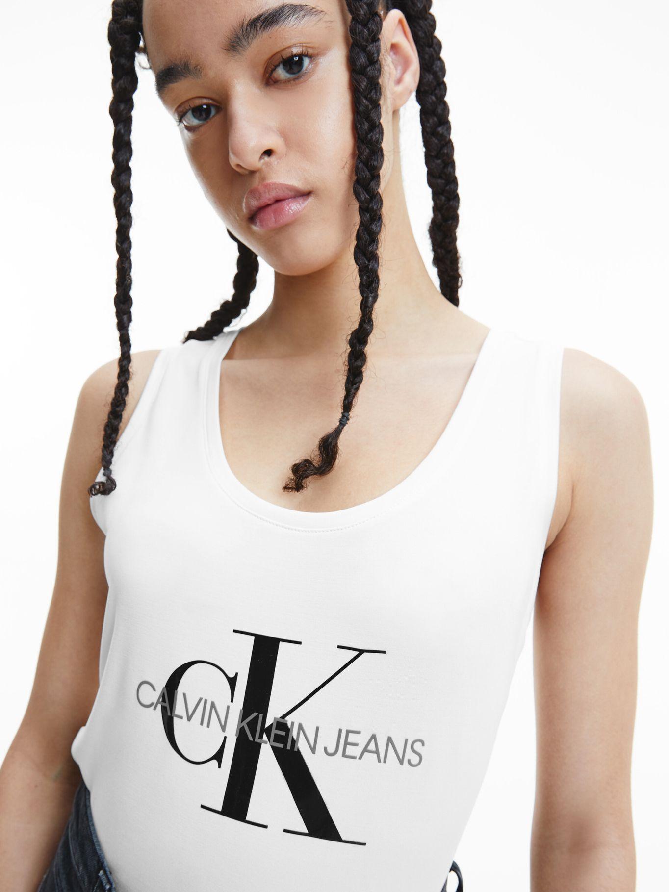 Polera sin Manga Mono Blanco Calvin Klein Mujer-2