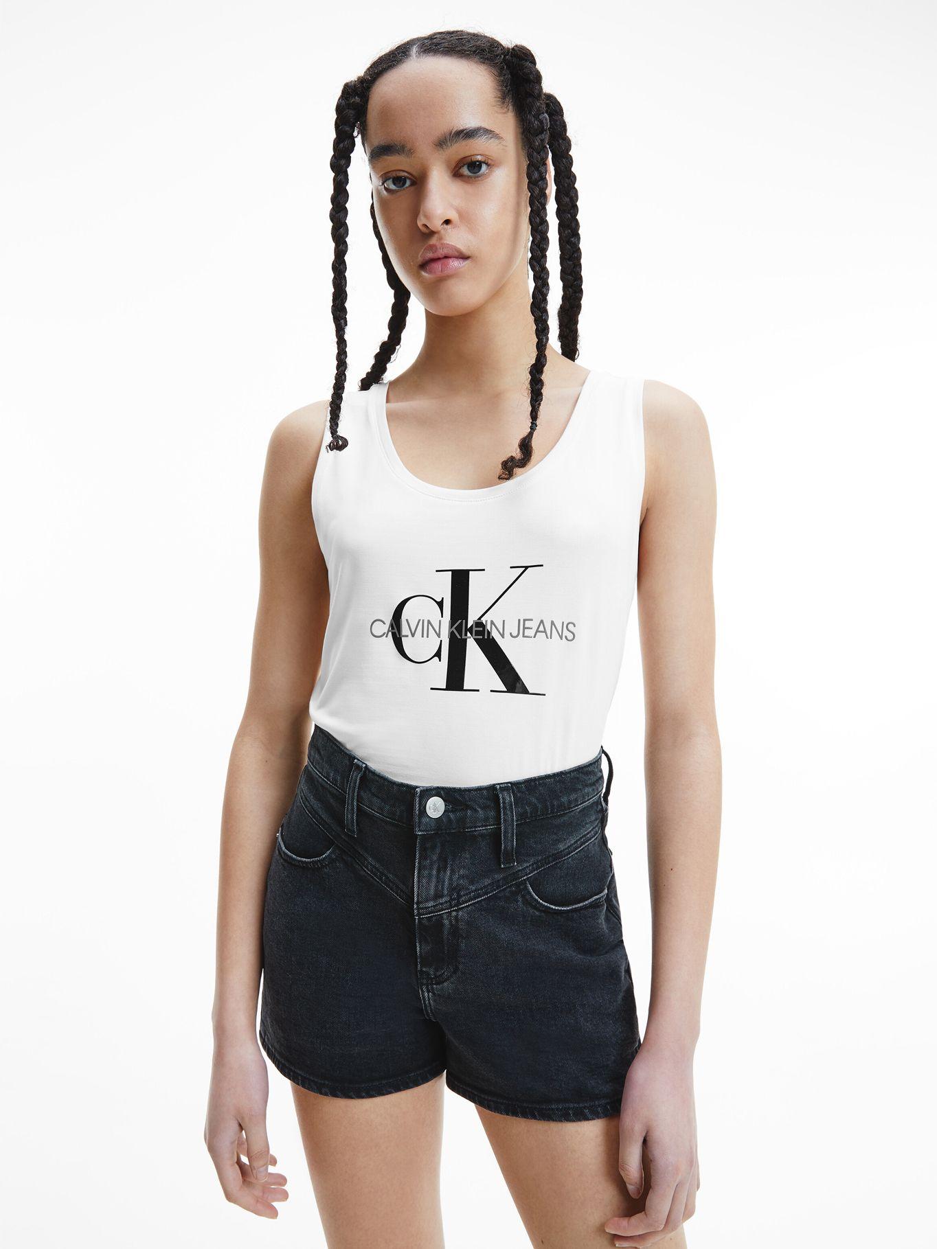 Polera sin Manga Mono Blanco Calvin Klein Mujer-3