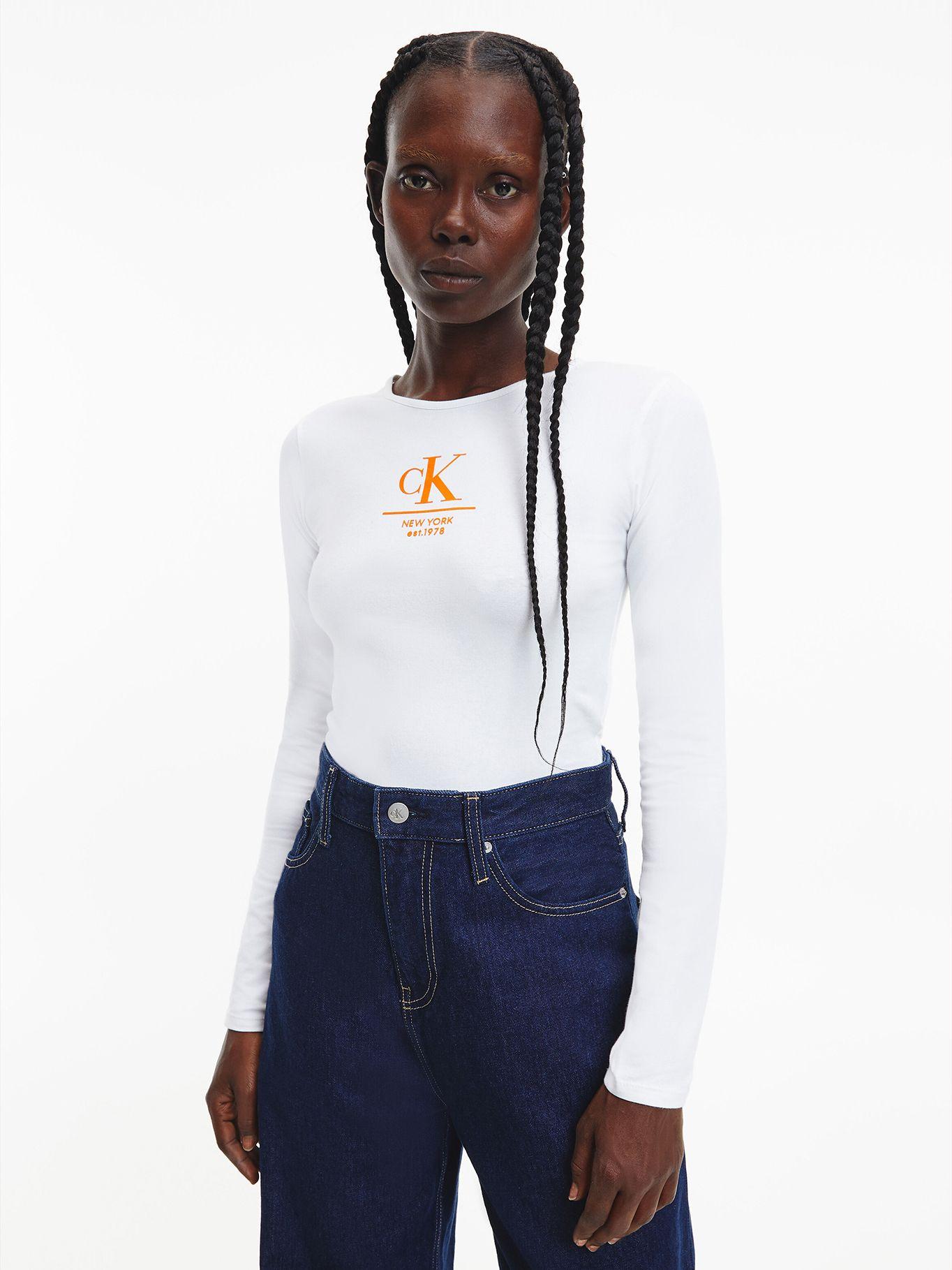 Body Long Sleeves Blanco Calvin Klein-0