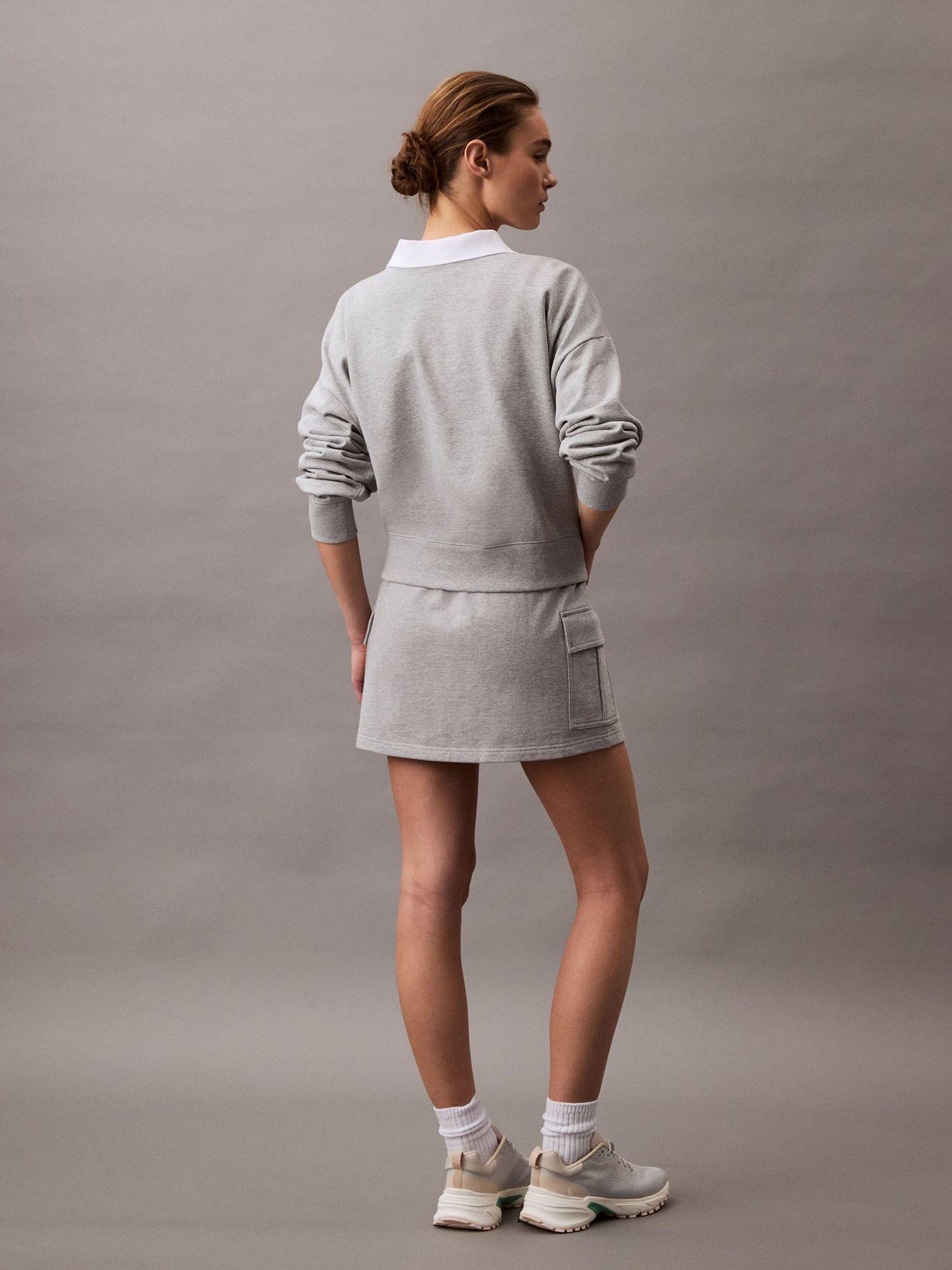 Minifalda Cargo de Felpa de Algodón Gris Calvin Klein-2