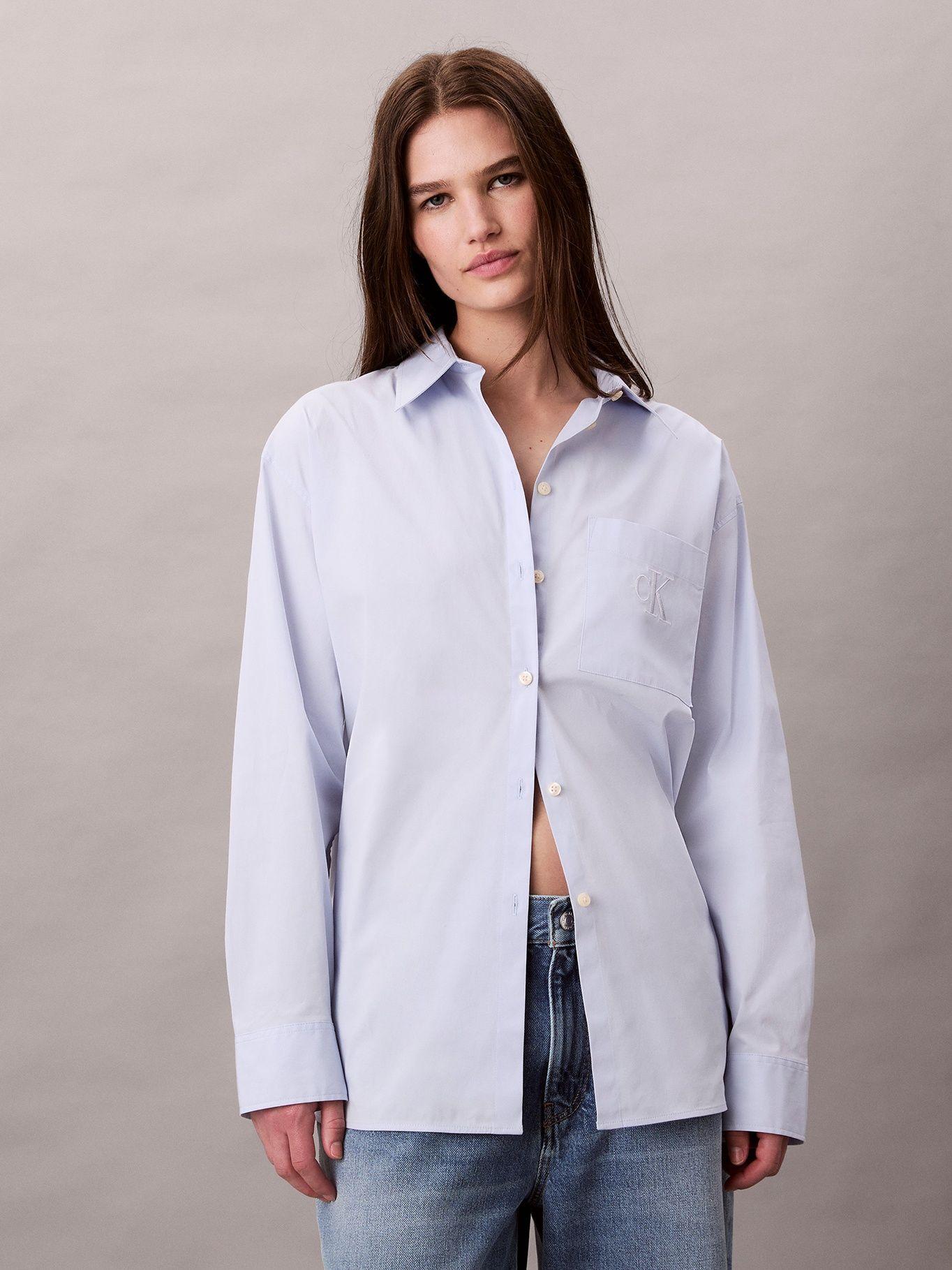 Camisa Relaxed de Popelina Celeste Calvin Klein-0