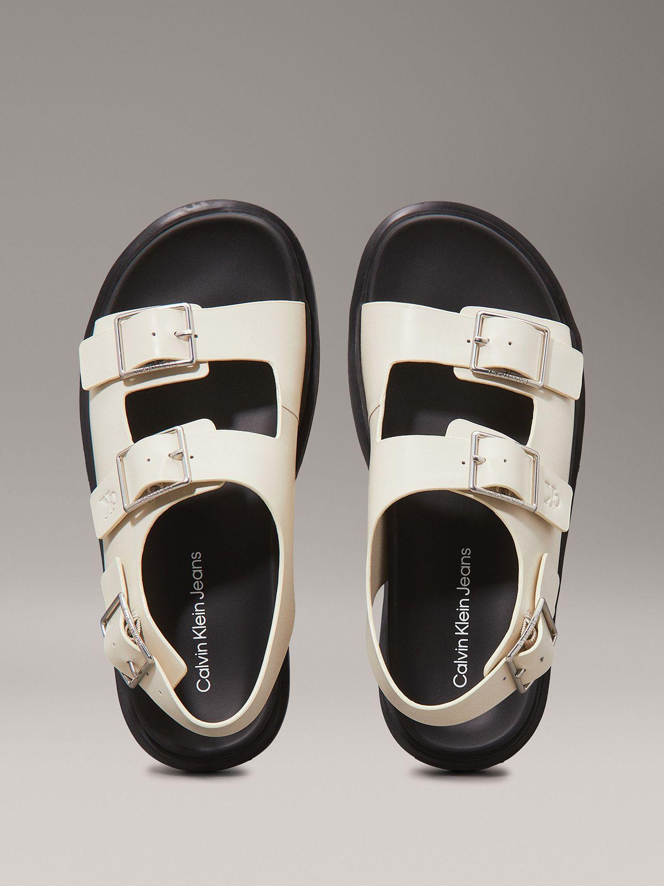 Sandalias de Cuero con Hebilla Beige Calvin Klein Mujer-2