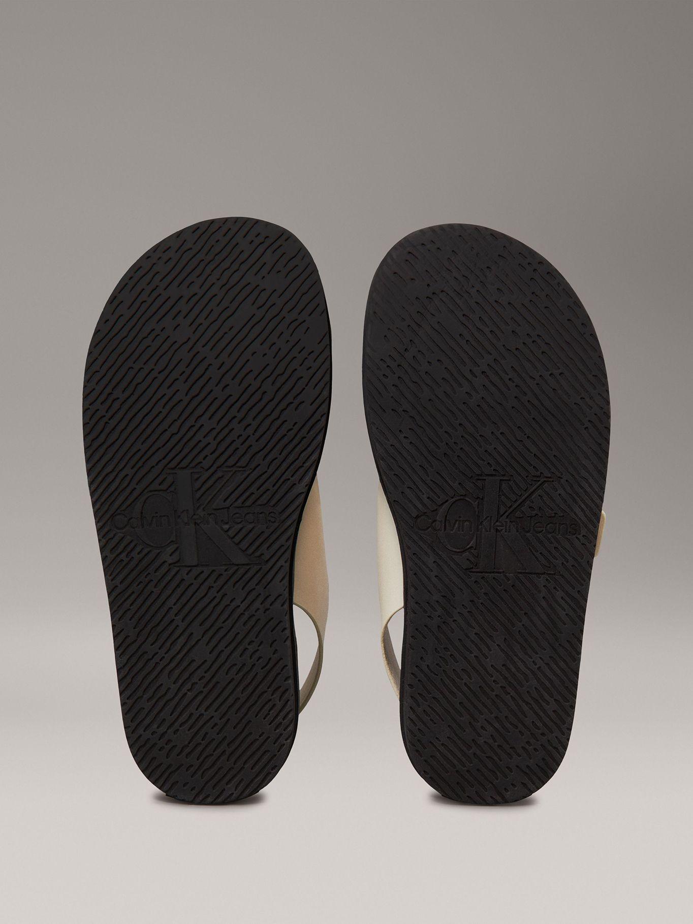 Sandalias de Cuero con Hebilla Beige Calvin Klein Mujer-3