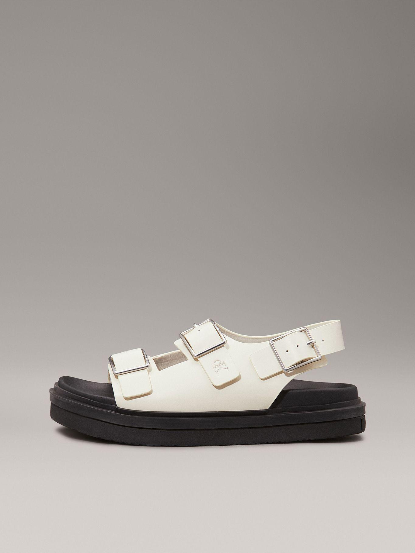 Sandalias de Cuero con Hebilla Beige Calvin Klein Mujer-5