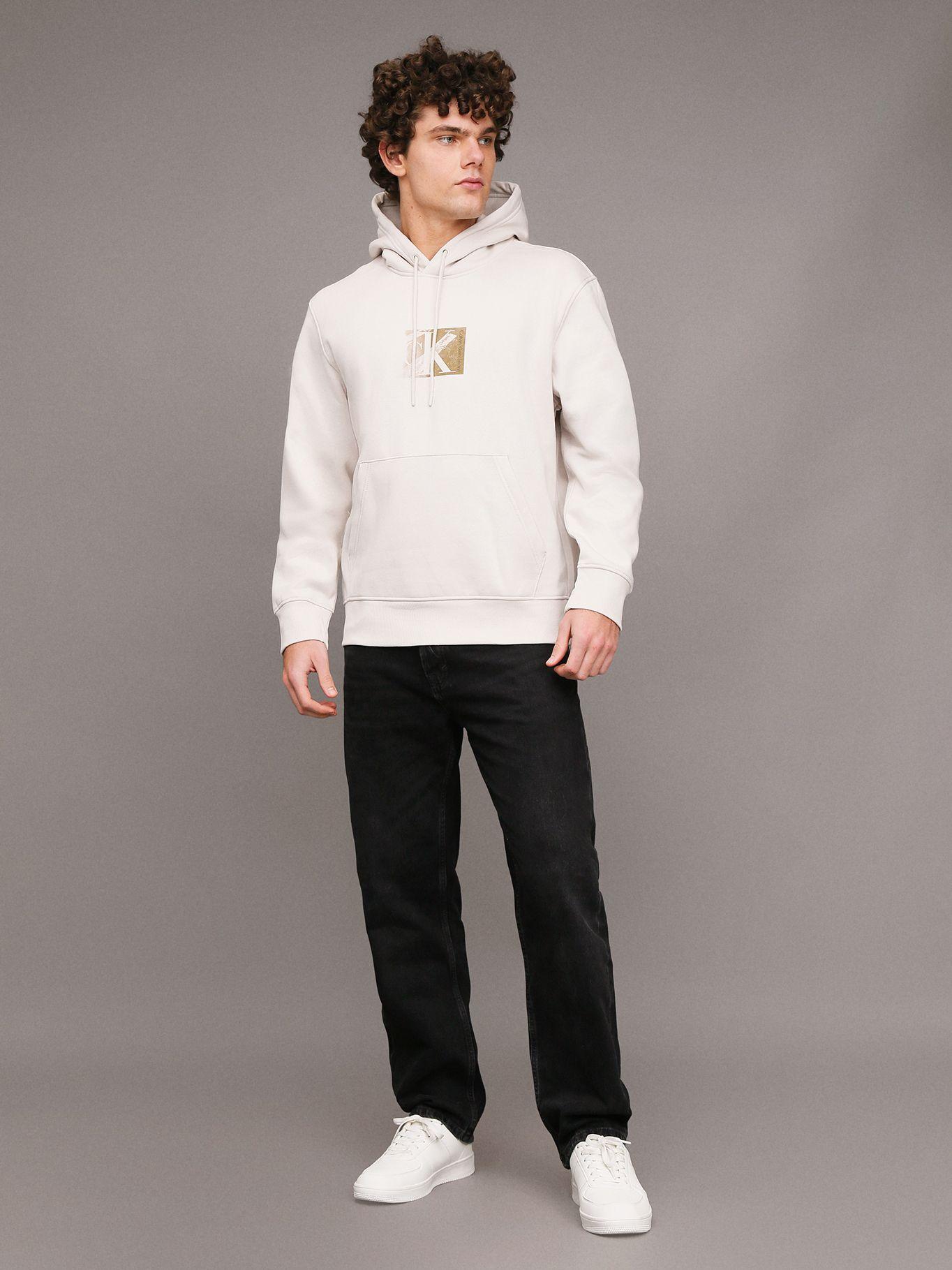 Polerón con Gorro Small Ck Box Blanco Calvin Klein-1