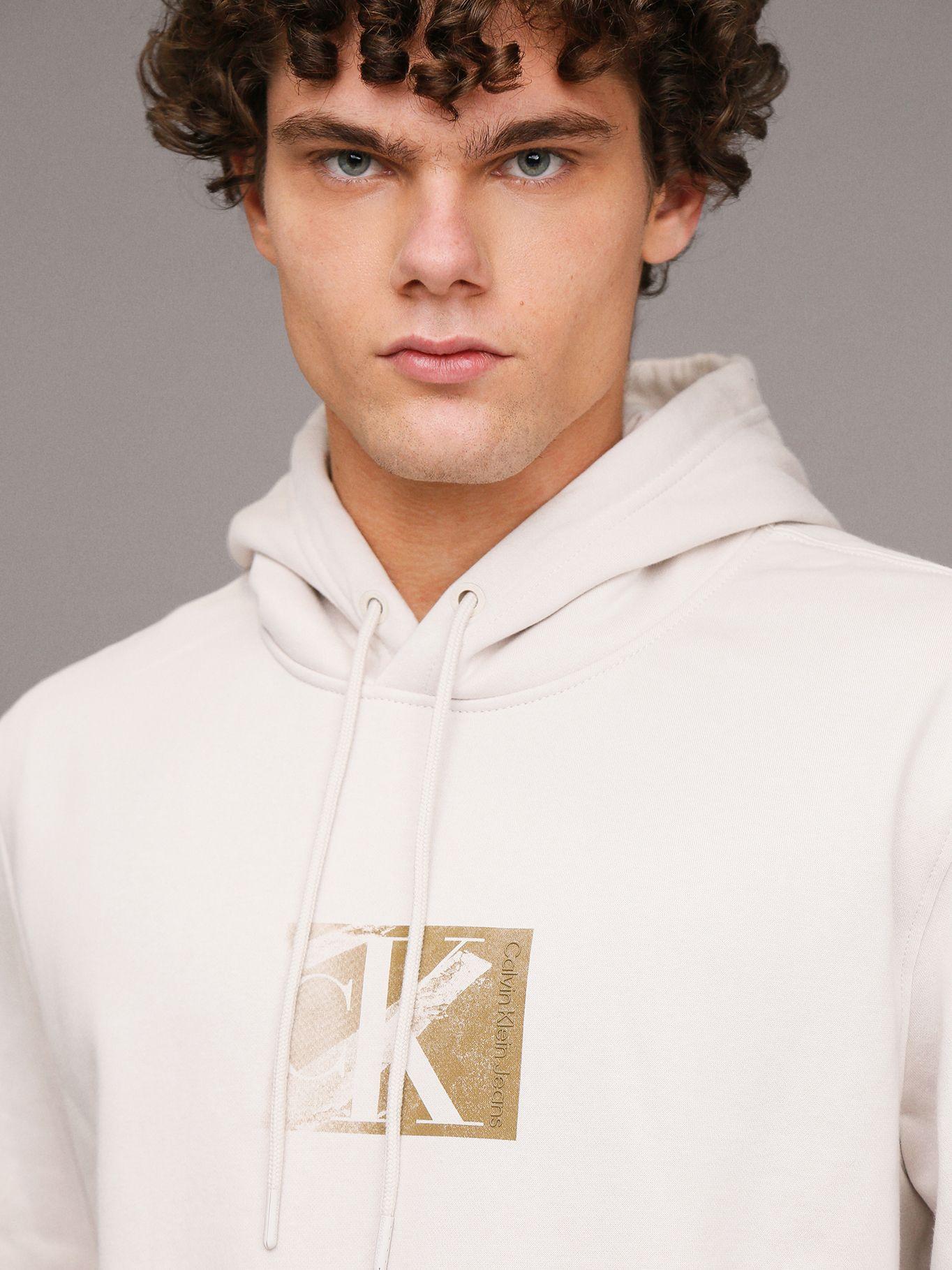 Polerón con Gorro Small Ck Box Blanco Calvin Klein-4