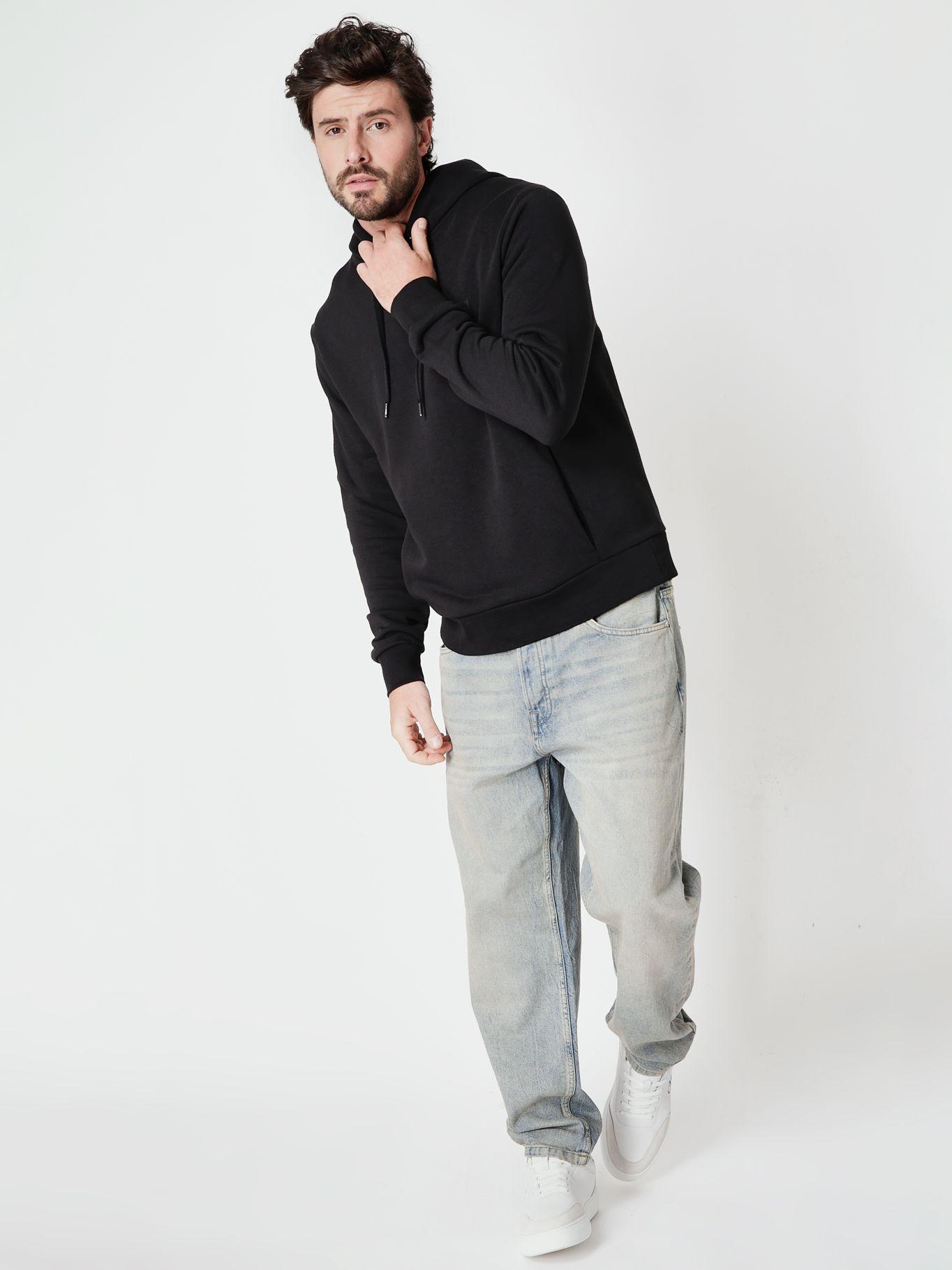 Polerón con Gorro Algodón Modal  Negro Calvin Klein-1