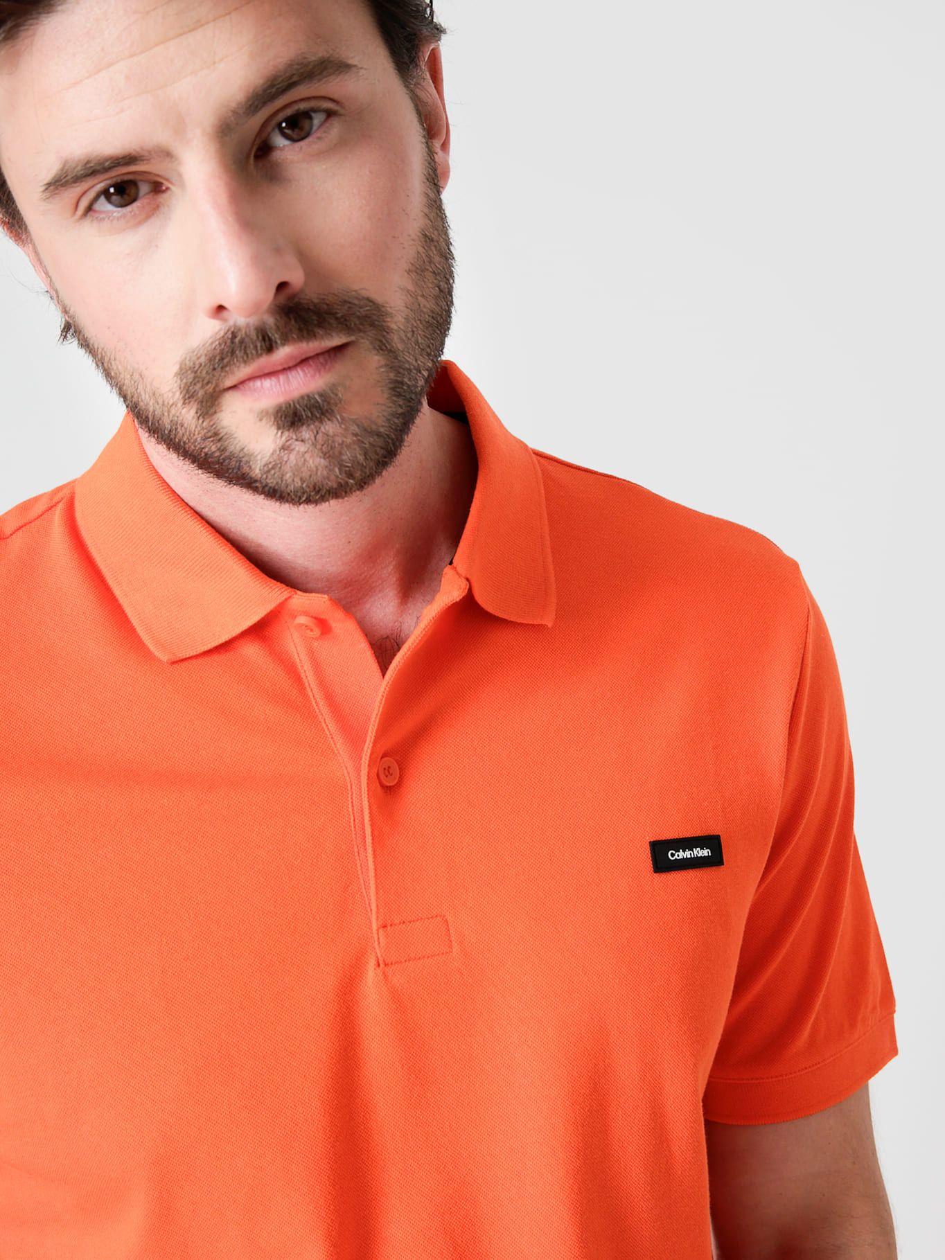 Polo Slim Button  Naranja Calvin Klein-3