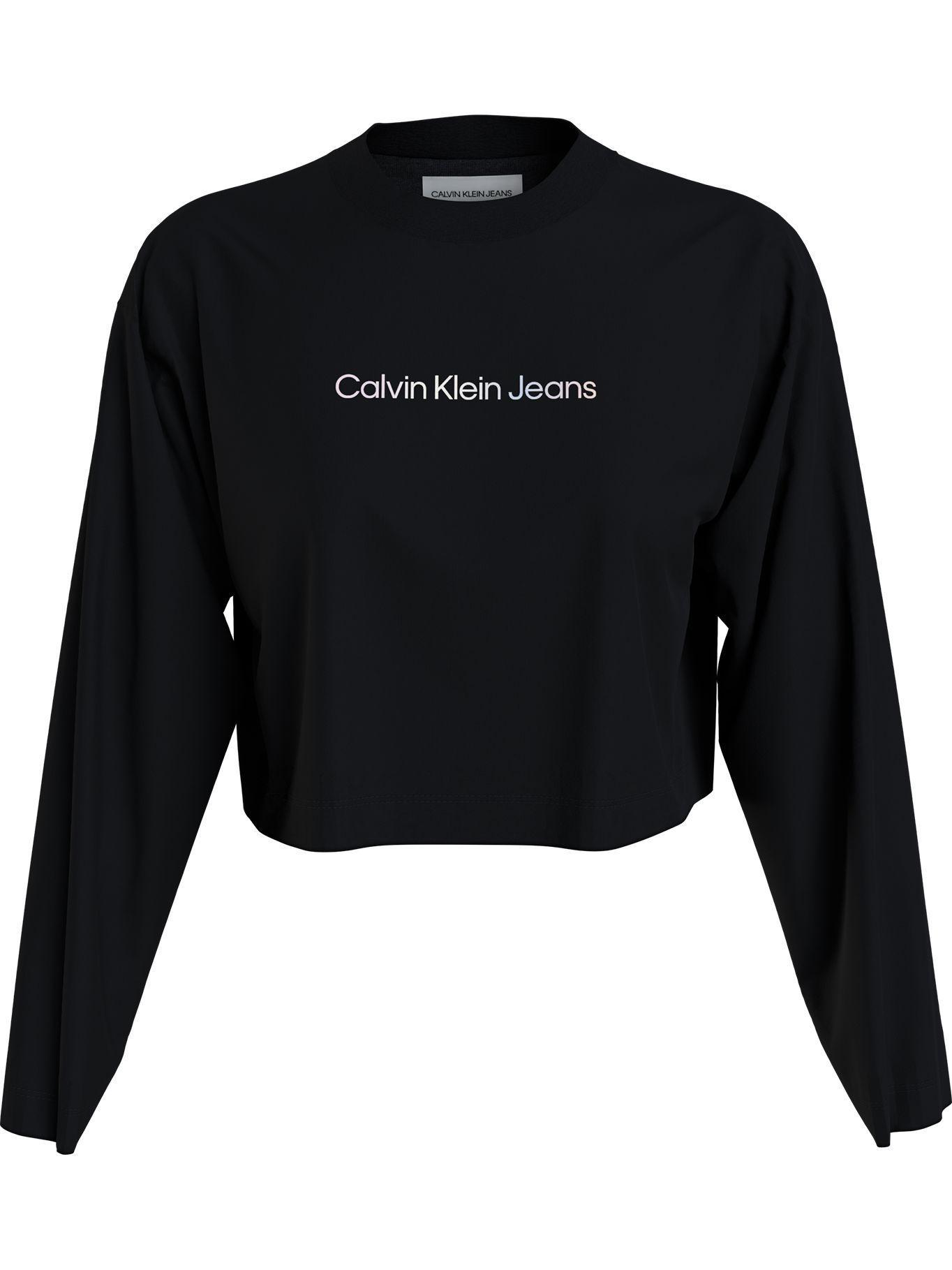 Polera Ls Shrunken Negro Calvin Klein-0