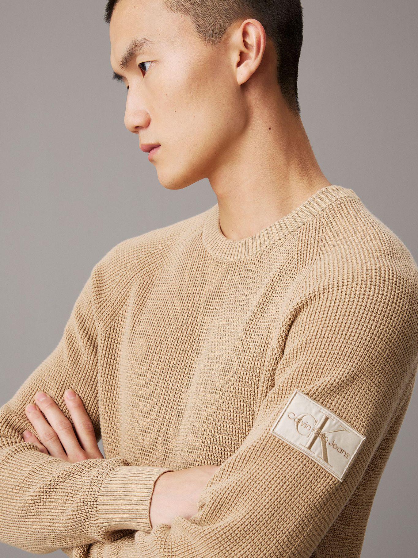 Sweater Badge Easy Sweater Beige Calvin Klein-3