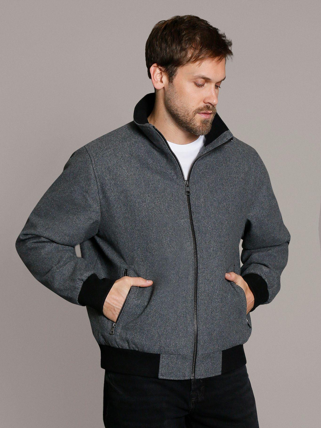Chaqueta Wool Bomber Gris Calvin Klein-1