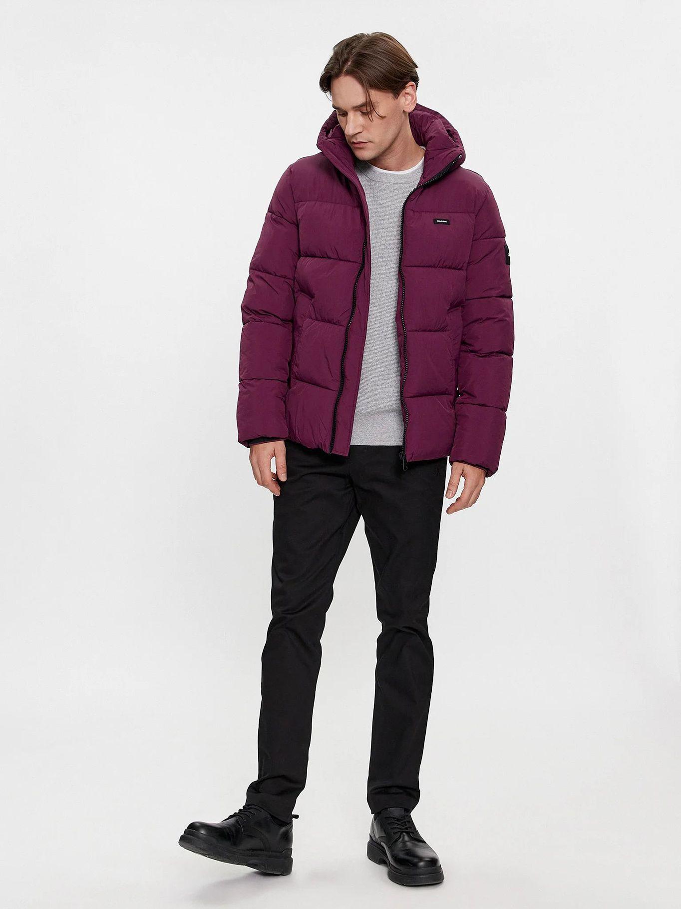 Parka Crinkle Nylon Puffer Morado Calvin Klein-1