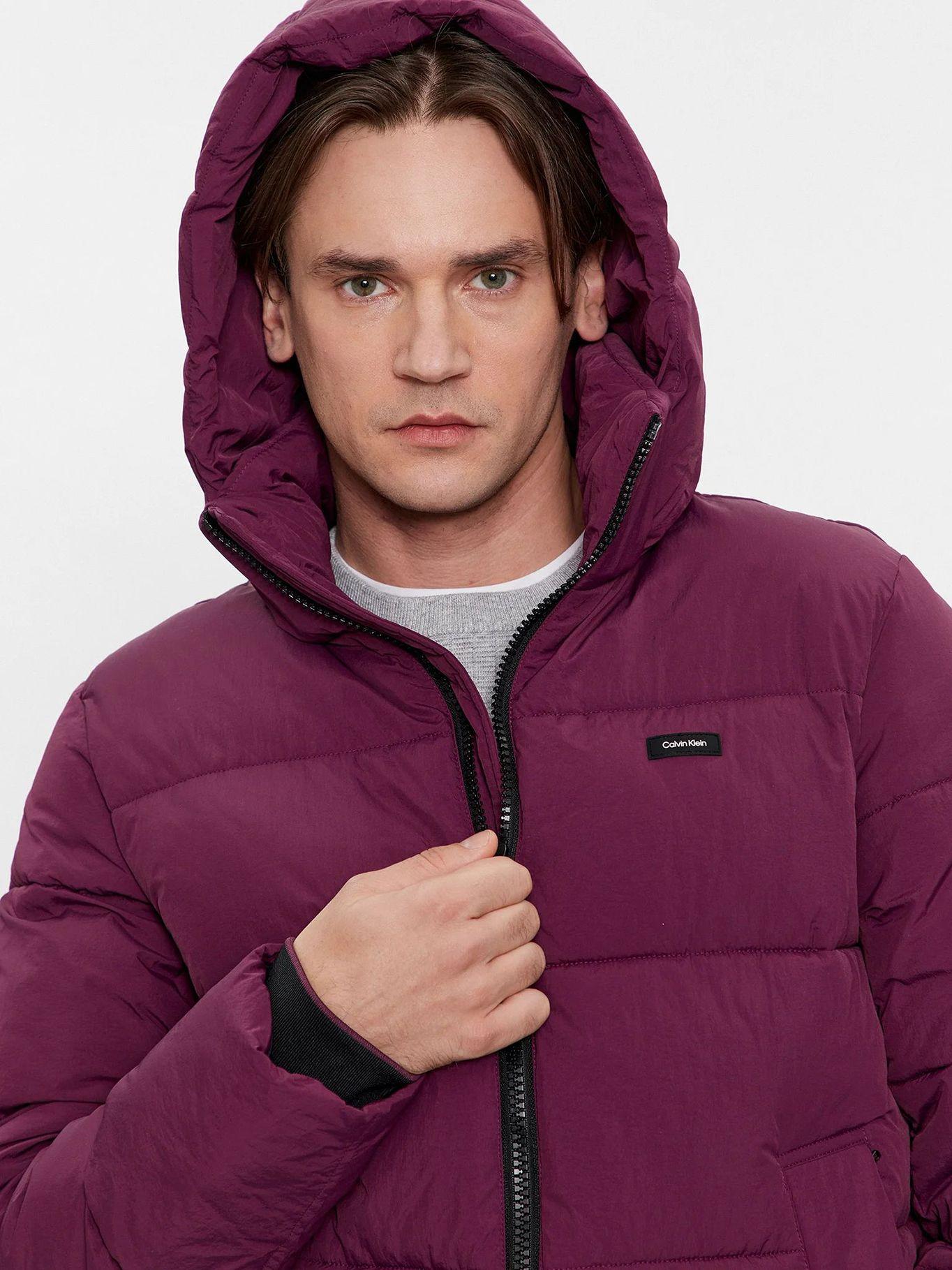 Parka Crinkle Nylon Puffer Morado Calvin Klein-4