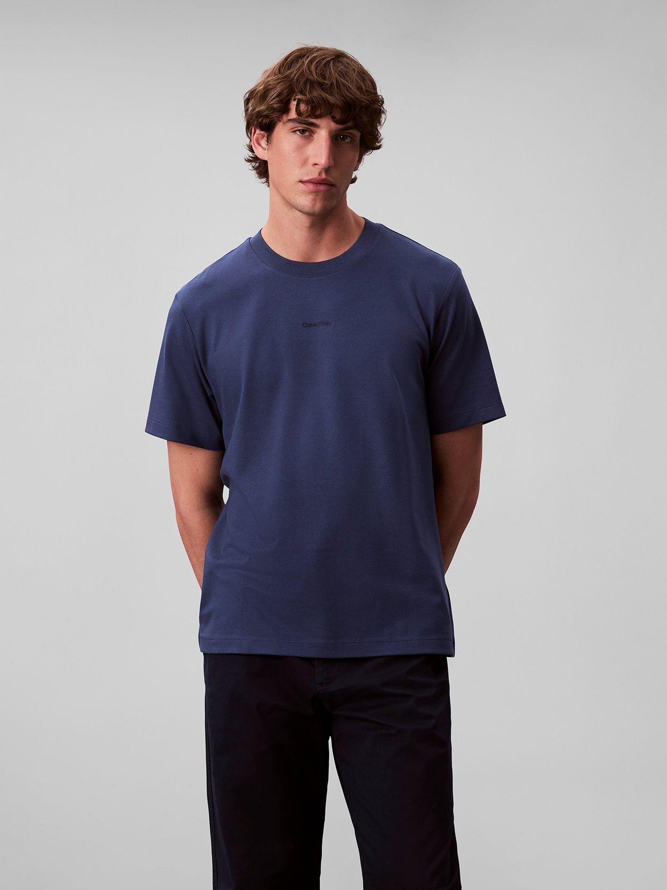 Polera Stretch con Nano Logo Azul Calvin Klein-0