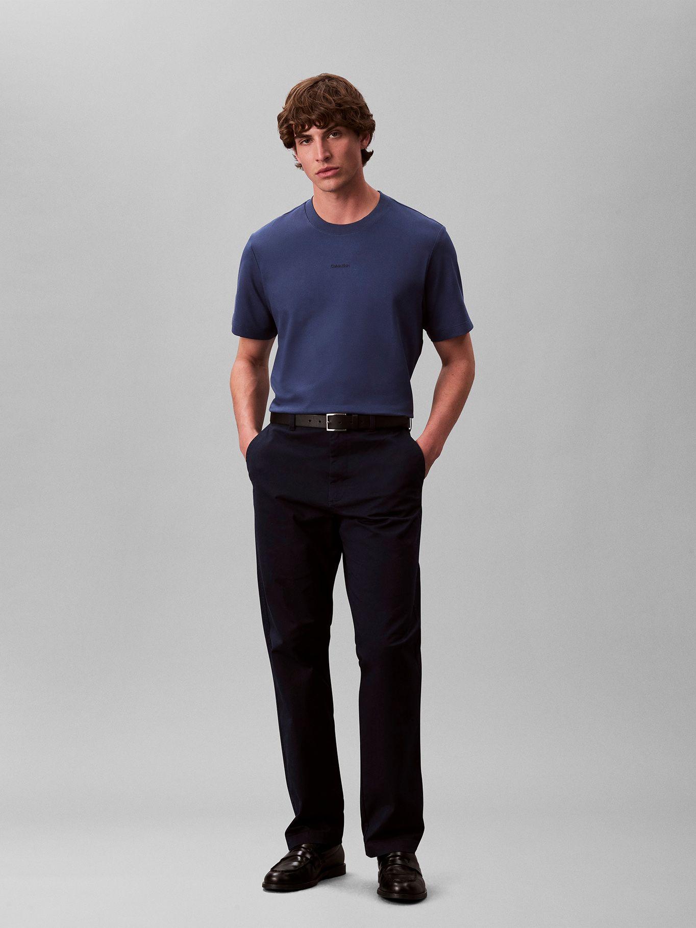 Polera Stretch con Nano Logo Azul Calvin Klein-1