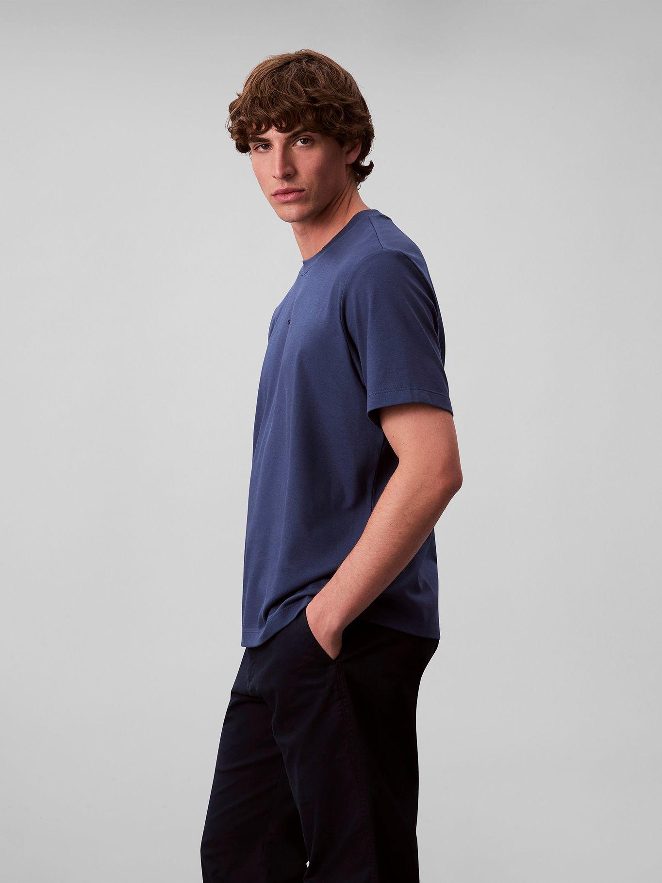 Polera Stretch con Nano Logo Azul Calvin Klein-3